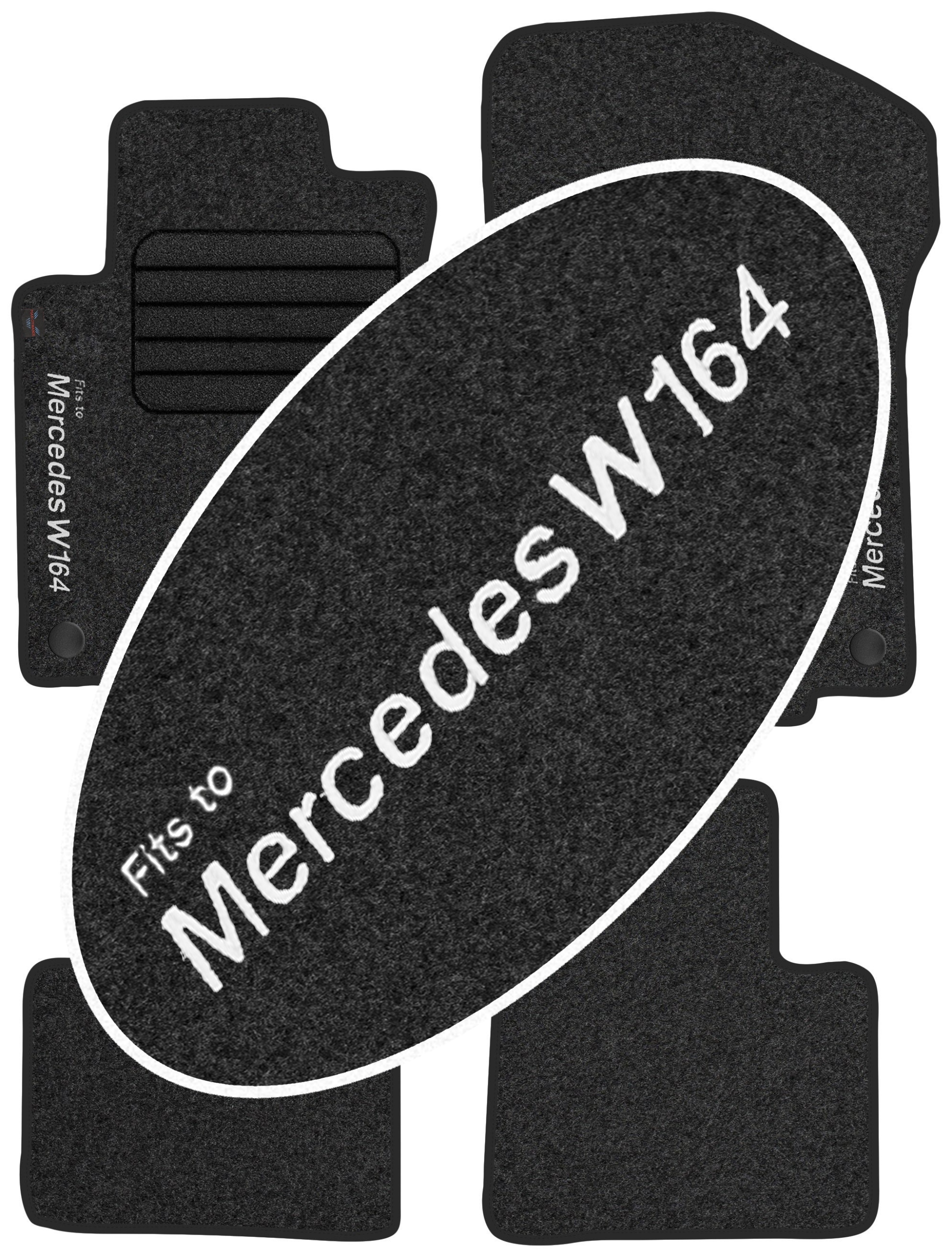 Mercedes ML W164 2005-2011 килимки з вишивкою