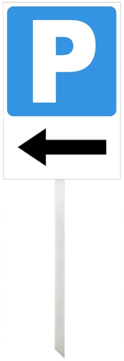 

Trzonek tabliczka słupku aluminium Parking W Lewo