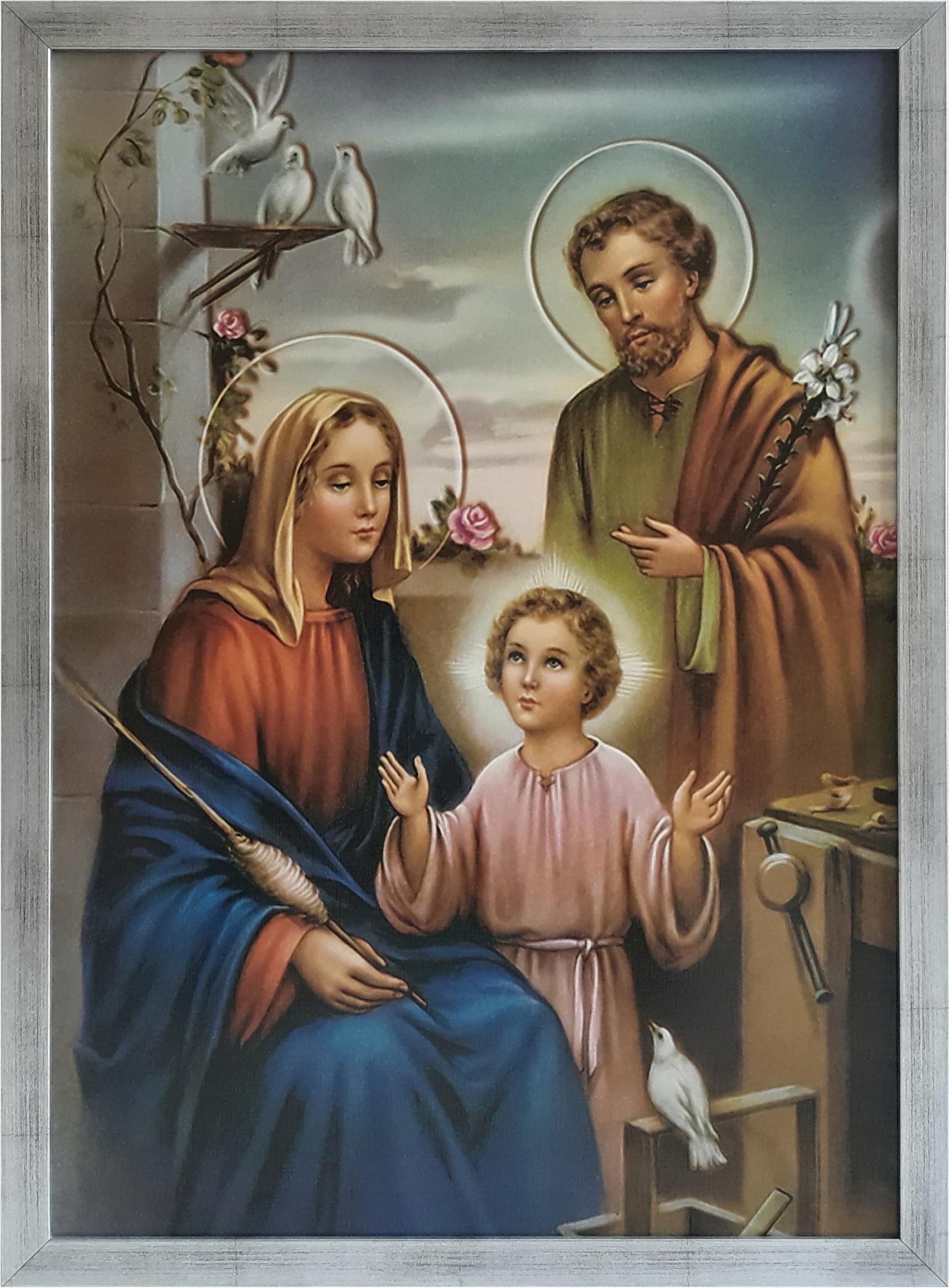 

Obraz 75x55 Święta Rodzina Jezus Srebrna Rama