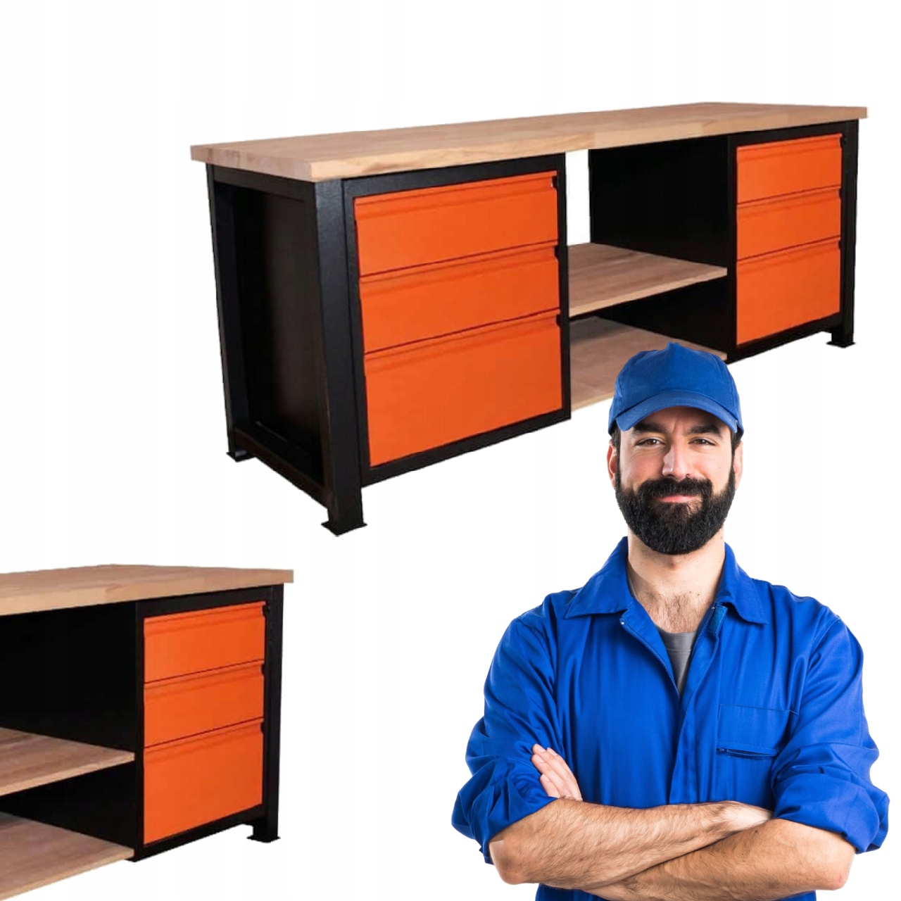 Průmyslový Garážový Pracovní Stůl Silný 210X68X83 CM P-2133