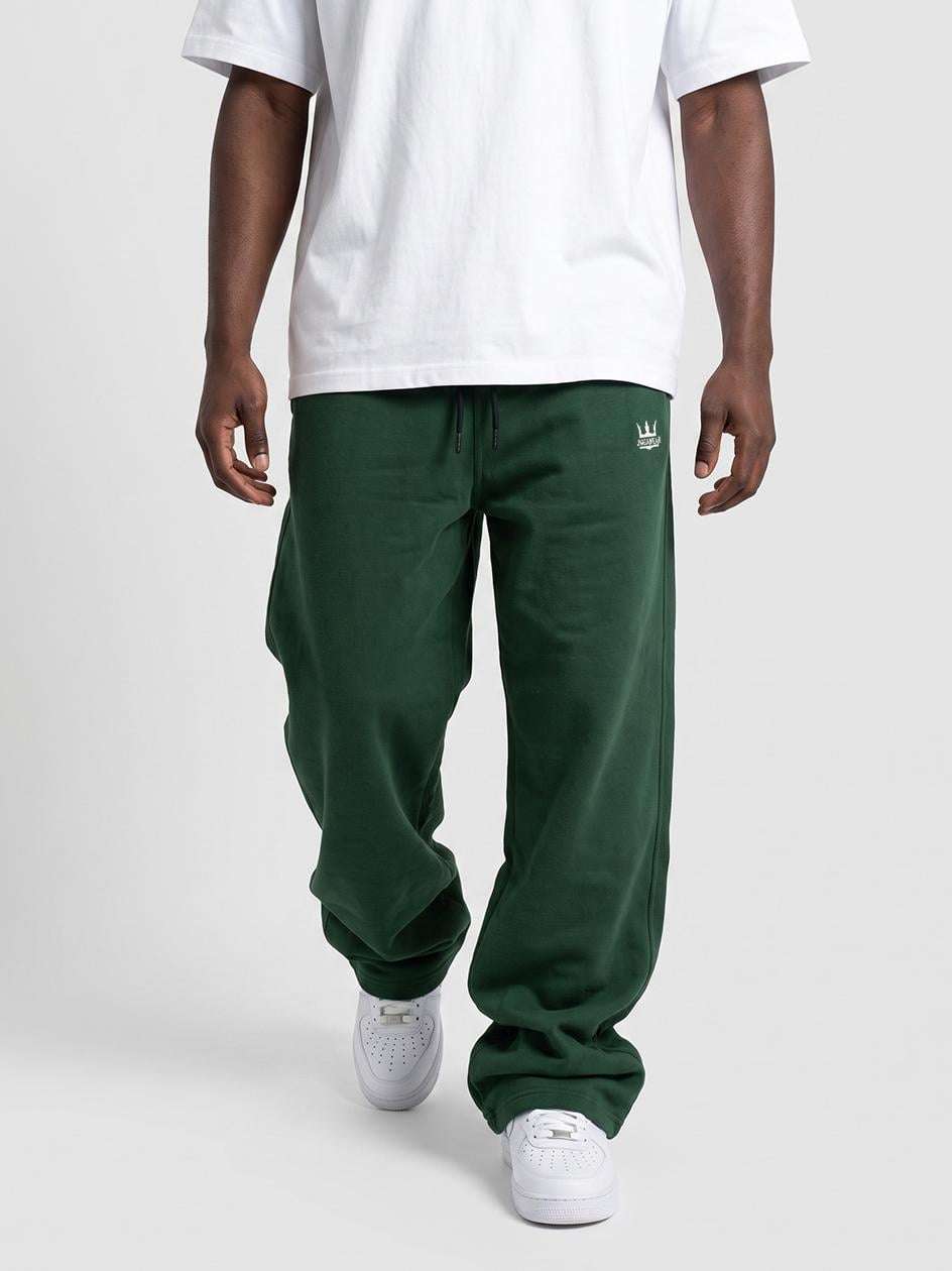 Pánské teplákové kalhoty Baggy Zelené Jigga Wear Výšivka Logo Drawcord XXL
