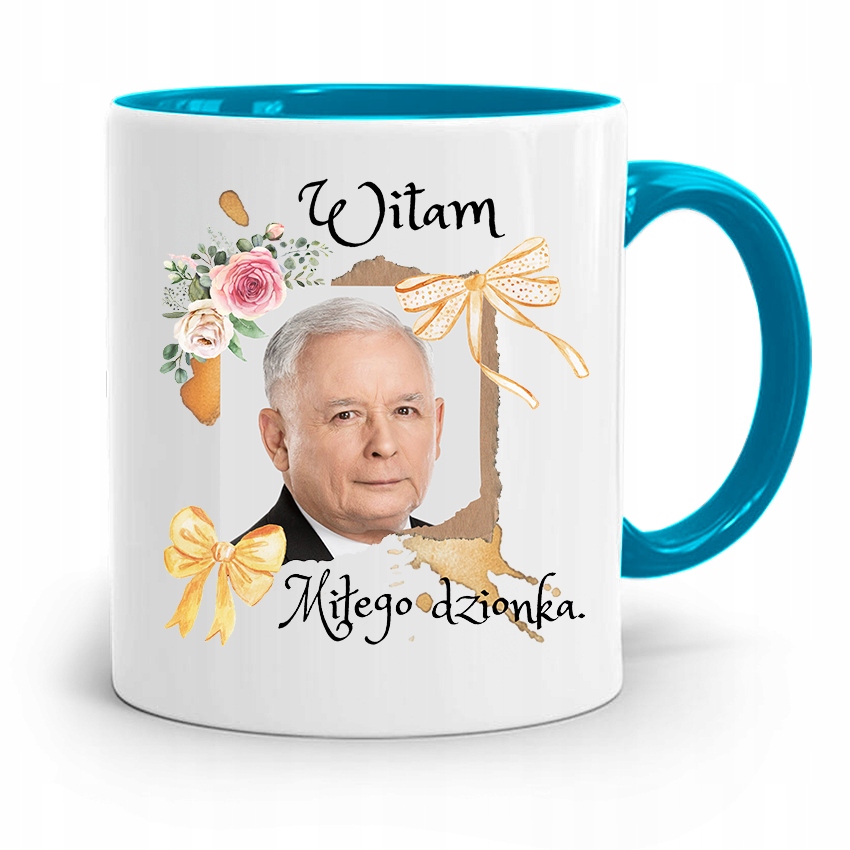 

Kubek Błękitny Śmieszny Pis Jarosław Kaczyński