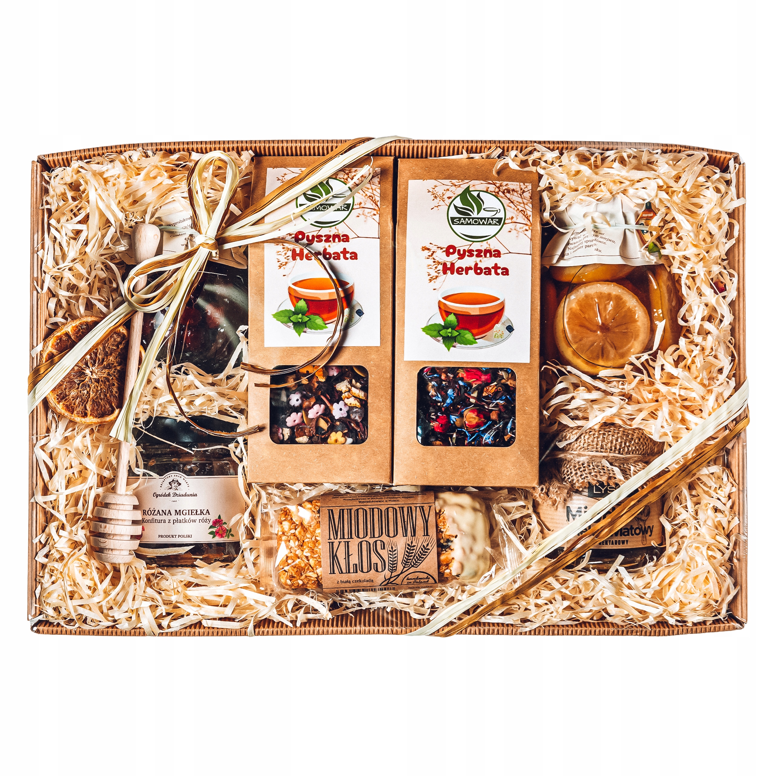 

Ślub Wesele kosz podarunkowy z pasieki