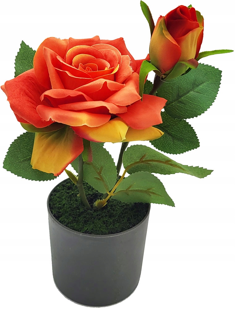 SZTUCZNY KWIAT RÓŻA ozdobne kwiatki doniczce 22cm