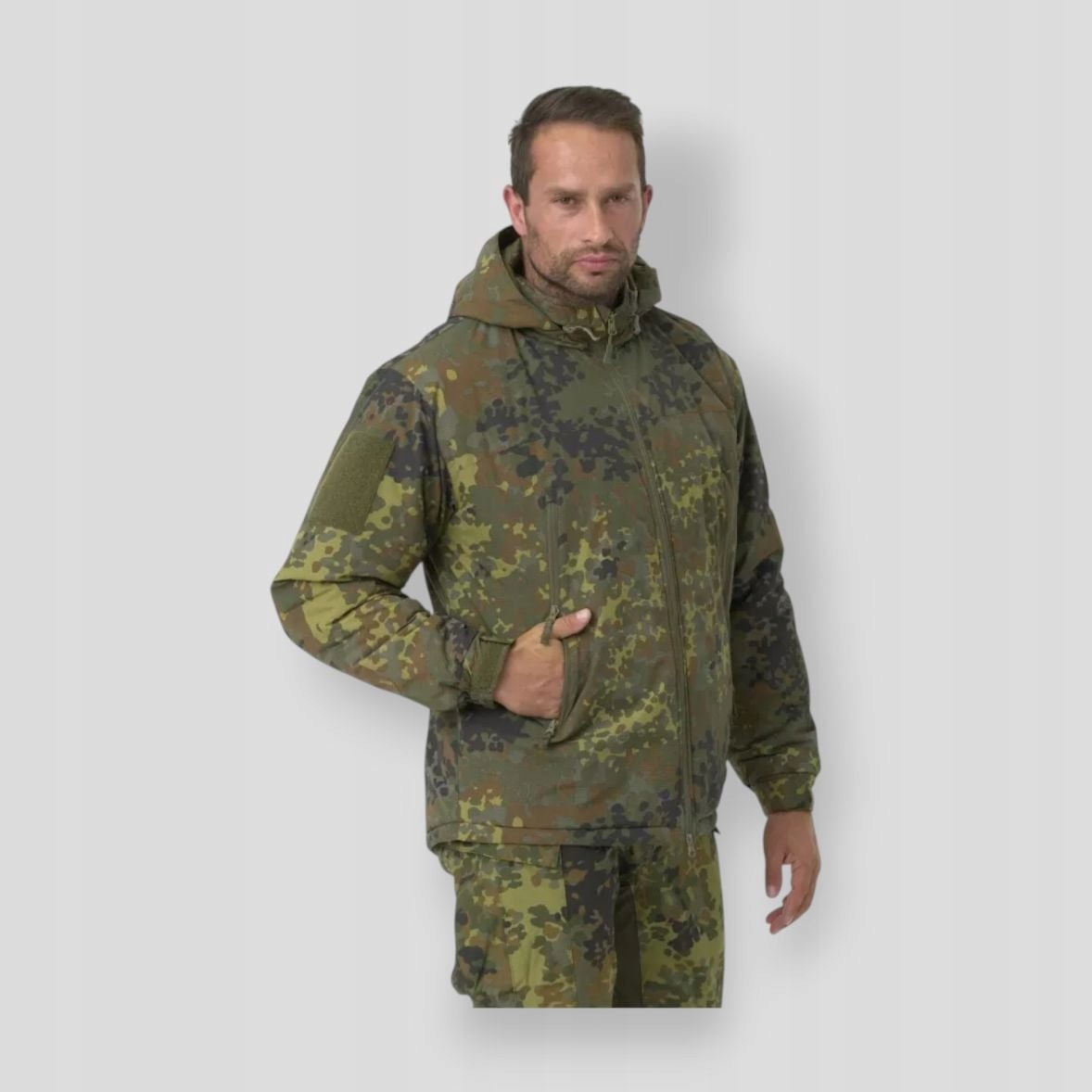 Helikon-tex Pánská Zelená Bunda Se Zipem Maskáčový Flecktarn L 6FA