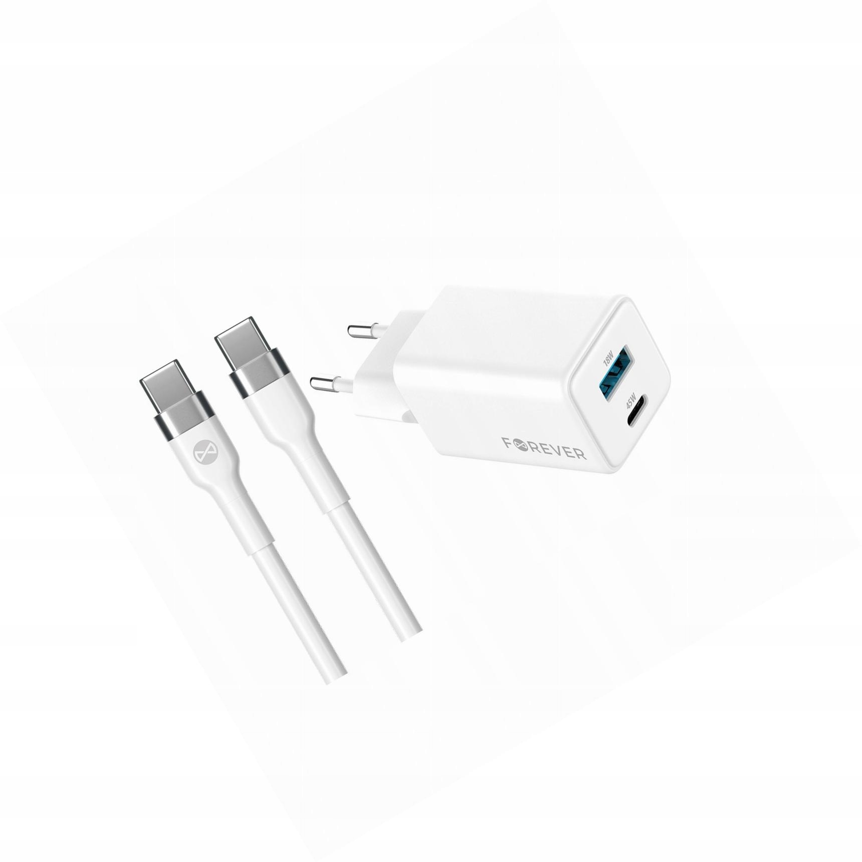 Szybka ładowarka GaN 45W 2 wejścia Usb i Usb-c z kablem do Realme Gt 2 Pro