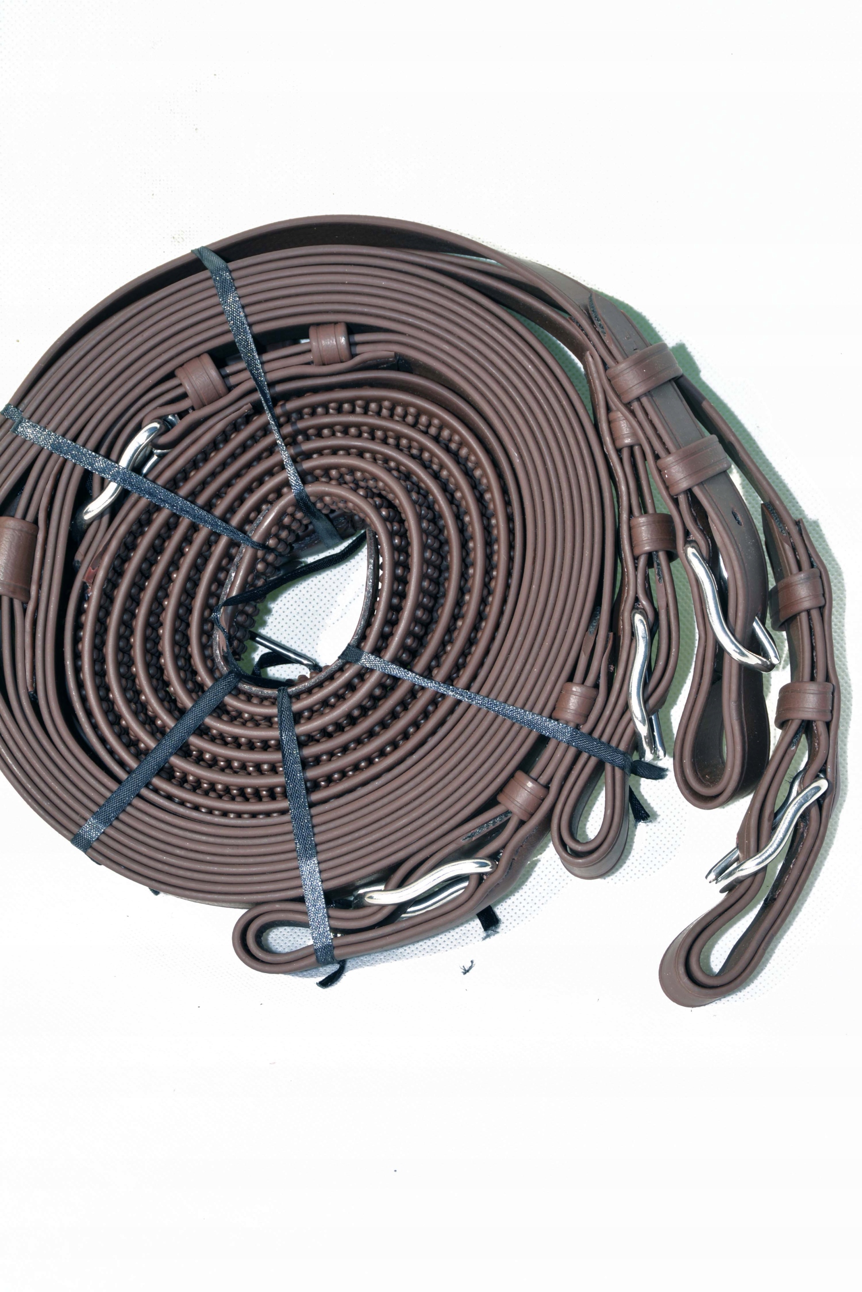 Lejce Na Parę Koni Biothane 10m szer. 22mm Brązowe