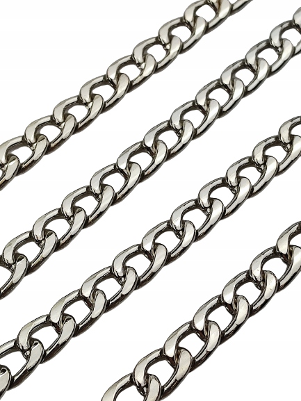 Łańcuszek metalowy do torebki 100 cm srebrny 9 x 13 mm