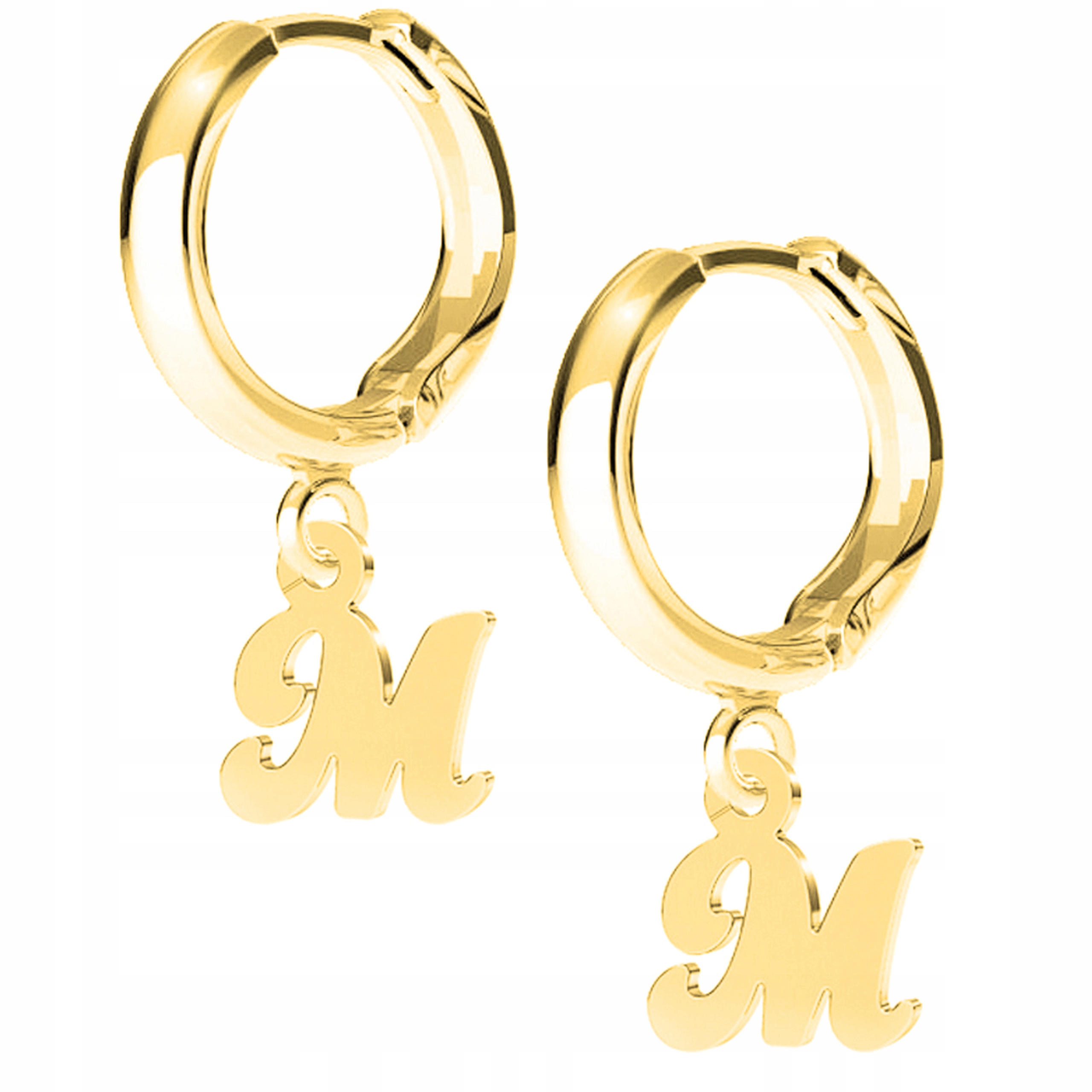 Náušnice zlaté Písmeno M 925