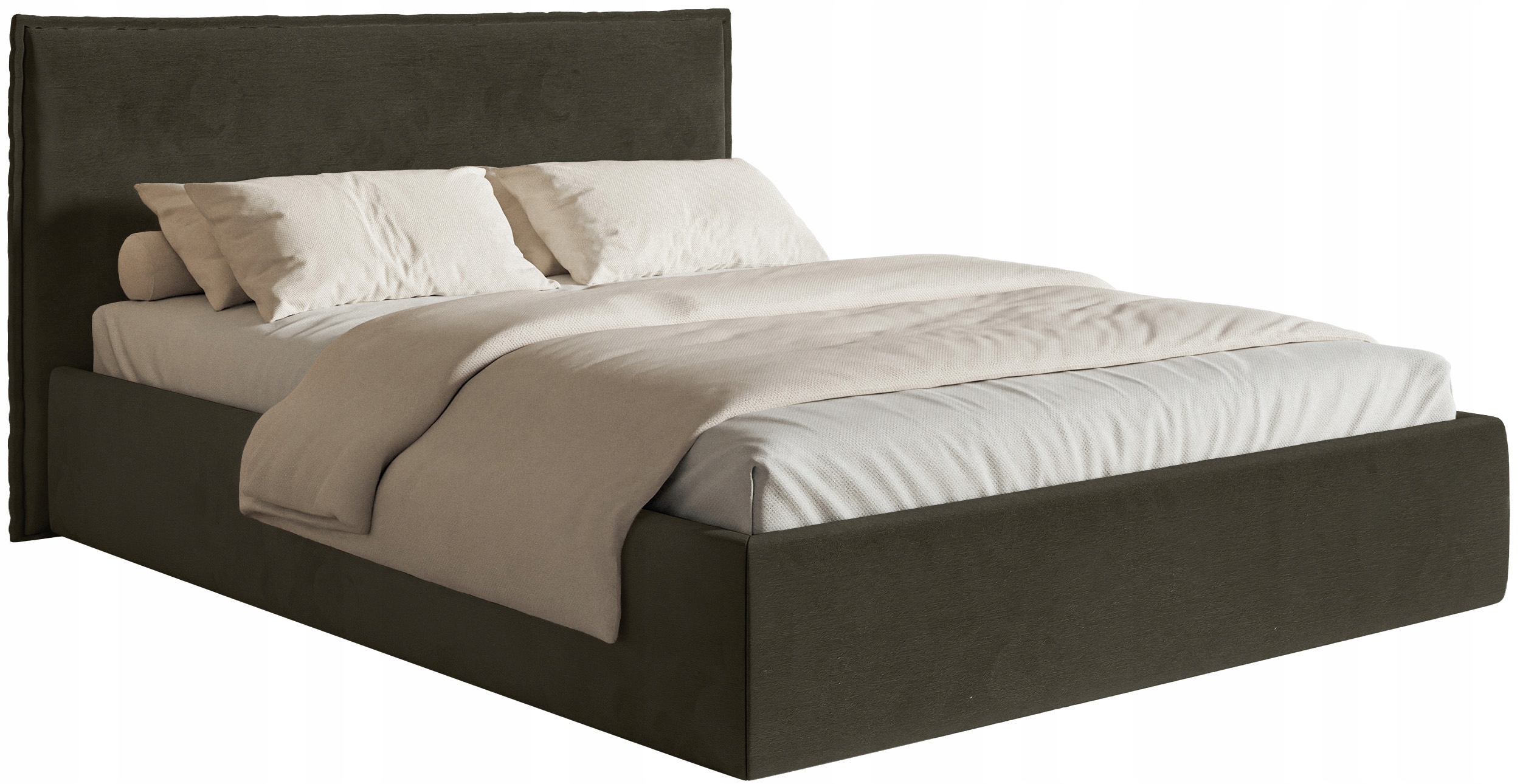 Čalouněná postel 180 x 200 cm Softie Slim tmavě zelená velurová