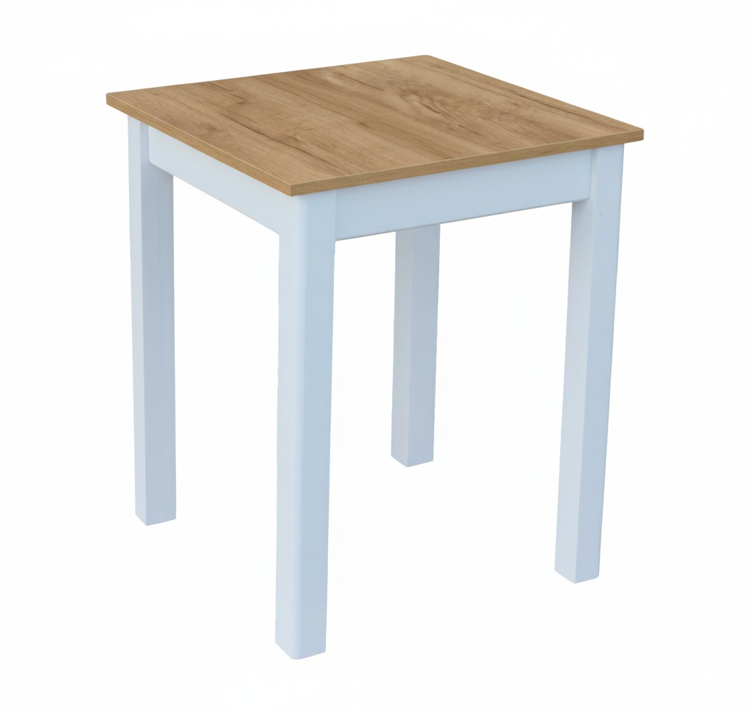 Stół Kuchenny Stolik Mały Kwadratowy 60x60 Biały Dąb Craft