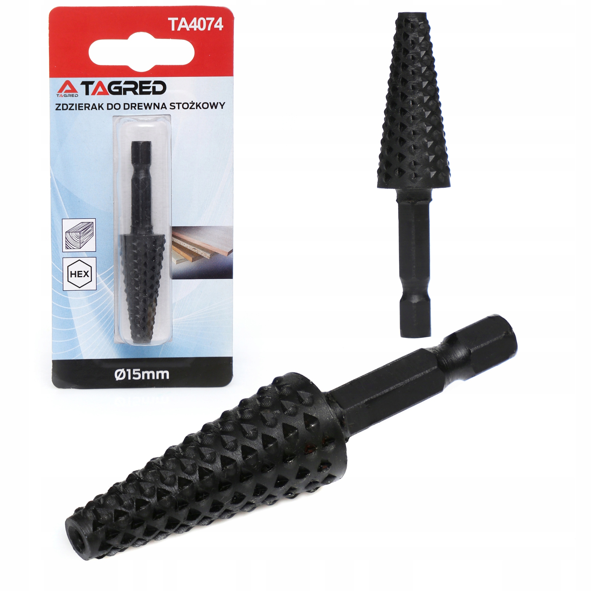 

Zdzierak Stożkowy Frez Tarnik Do Drewna 15MM