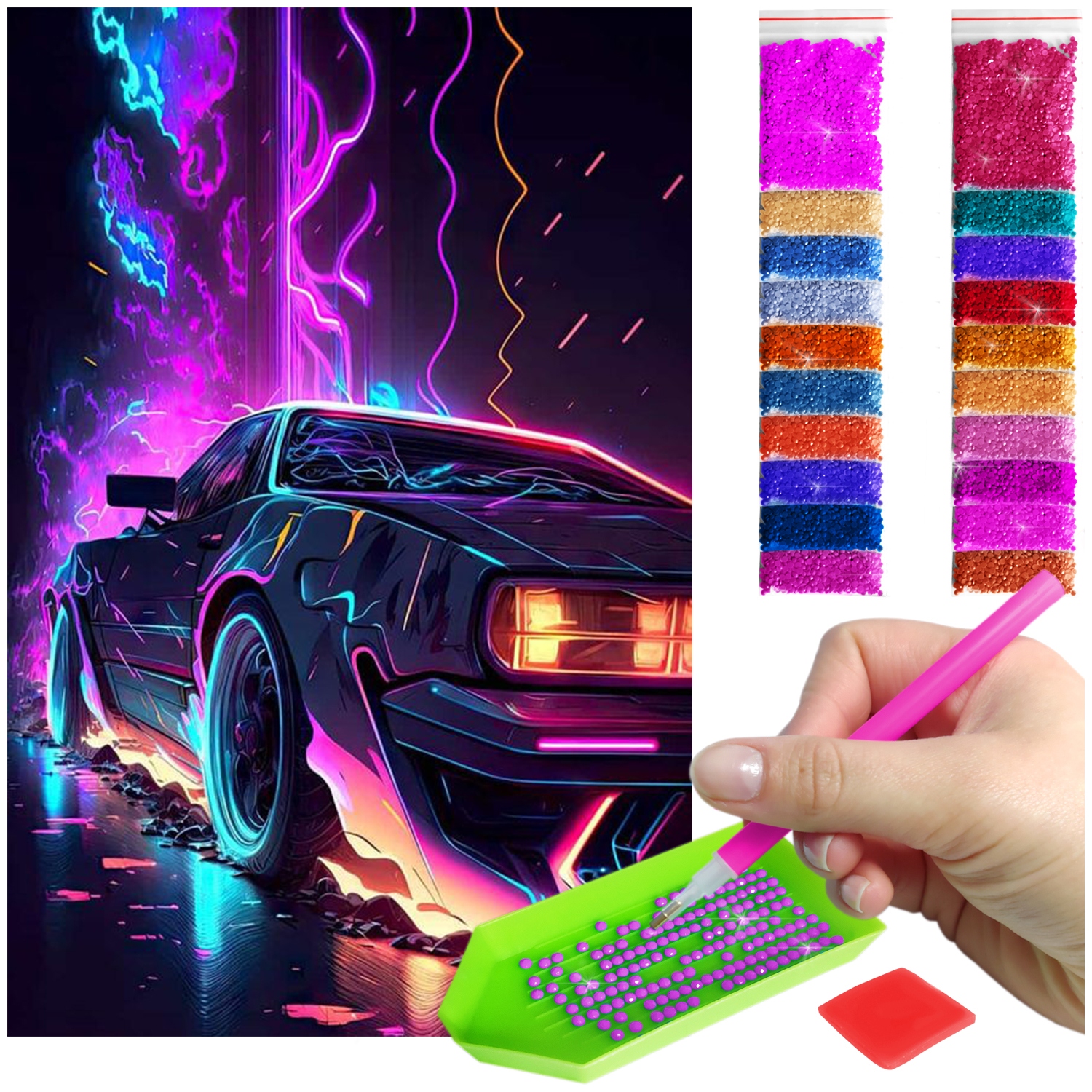 Haft Diamentový Velký 60x40cm Diamond Painting Mozaika Diamentové Příslušenství