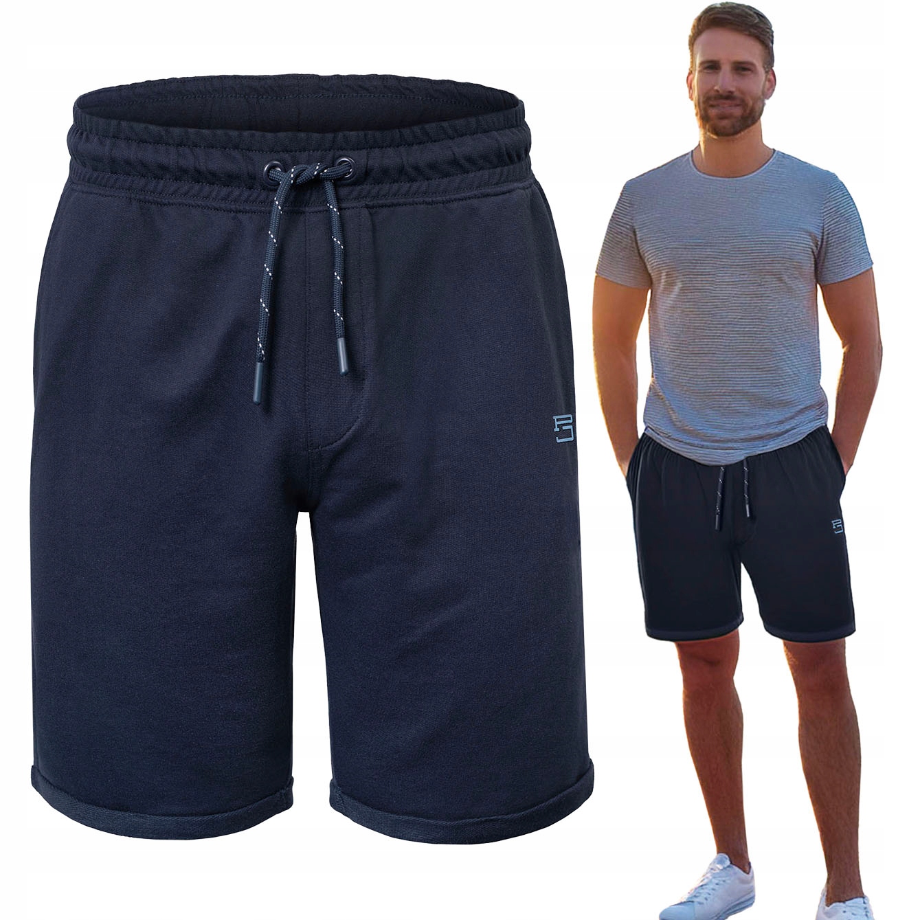 Krátké Kraťasy Pánské teplákové Šortky Lake Tmavě modré L Pako Jeans