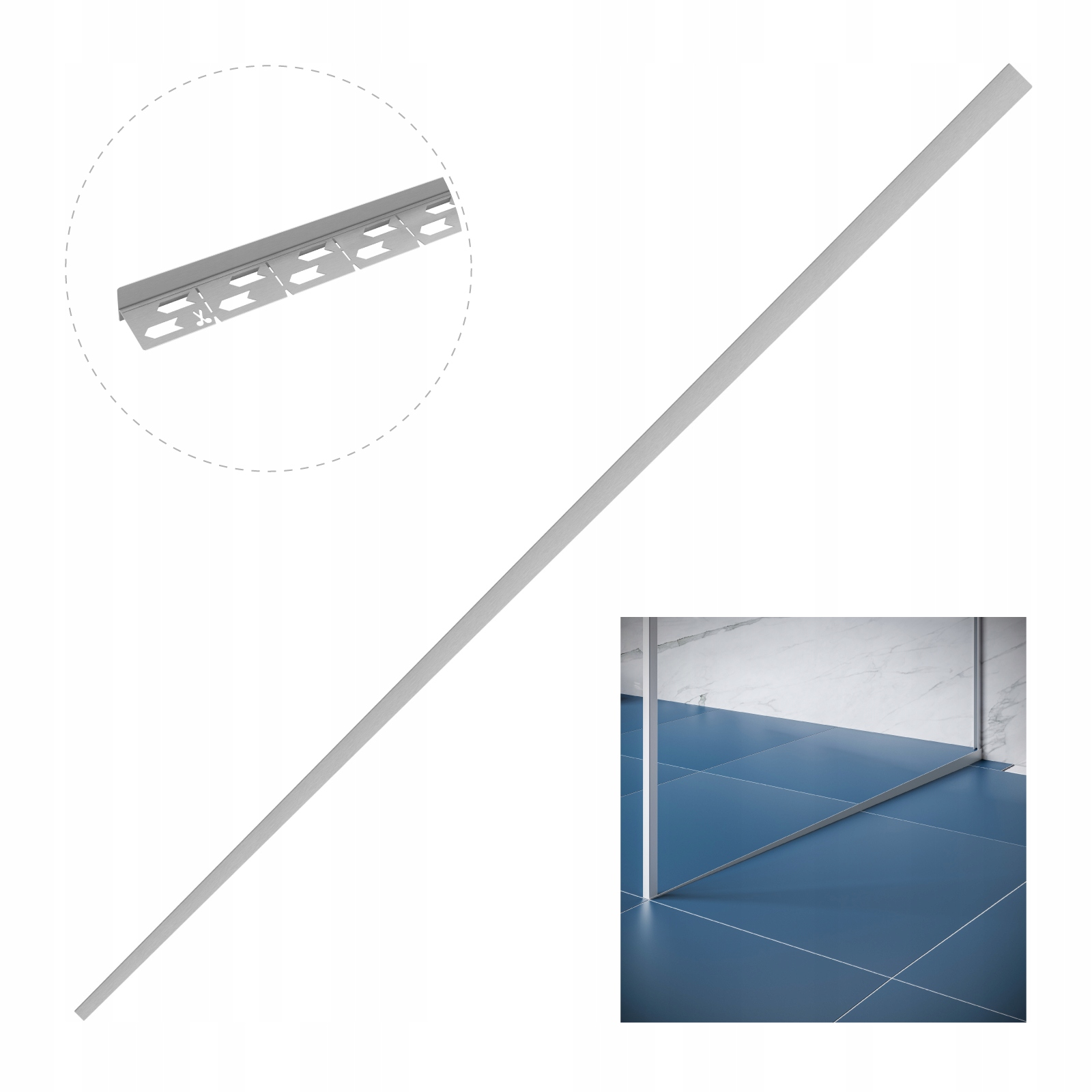 Listwa spadkowa brodzikowa 150 cm Lewa Vogi