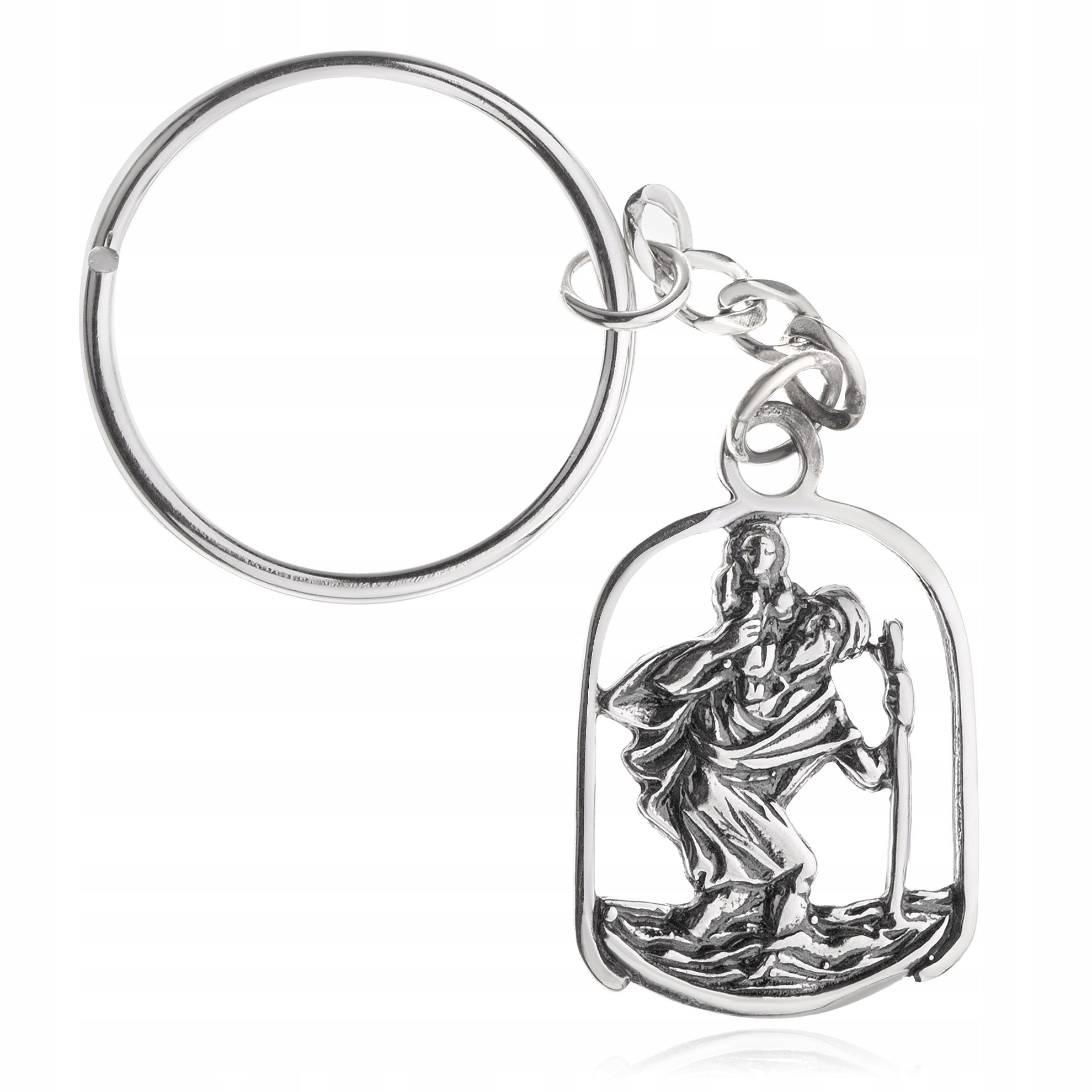 Stříbrný Přívěsek Na Klíče Na Klíče Svatý Kryštof Stříbro 925
