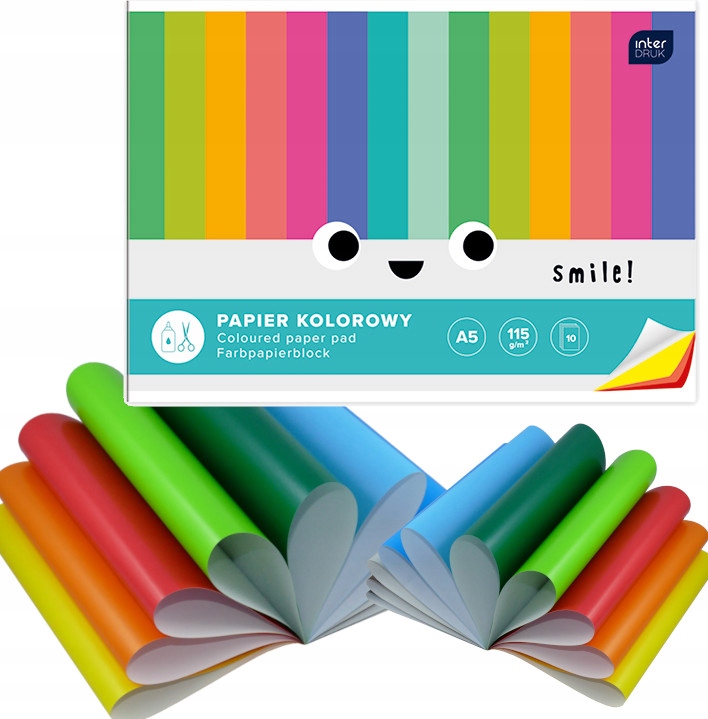 

Interdruk papier kolorowy A4 wycinanka 10 kartek