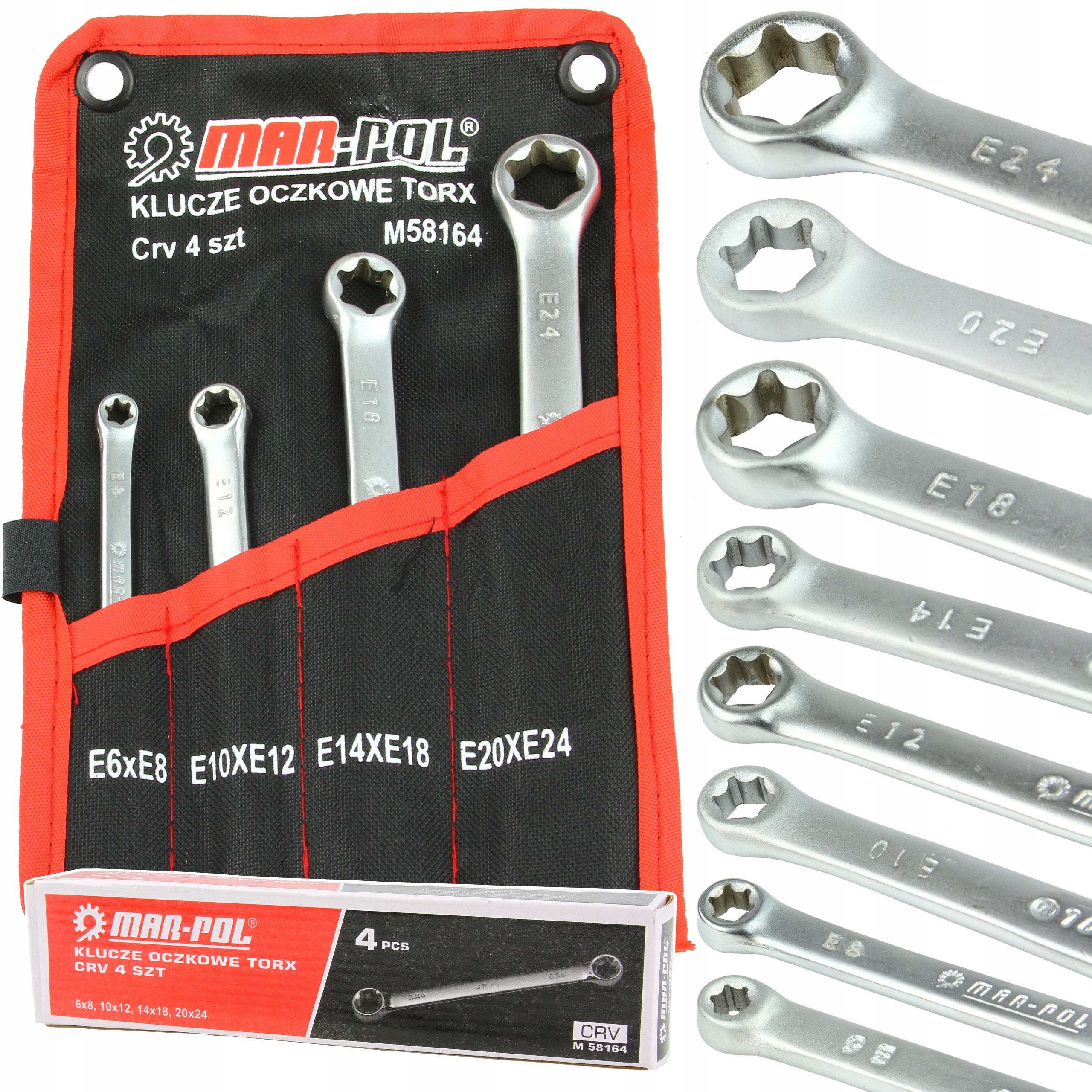 

Klucz Klucze Oczkowe Torx E6-E24 Płachta 4-ELE