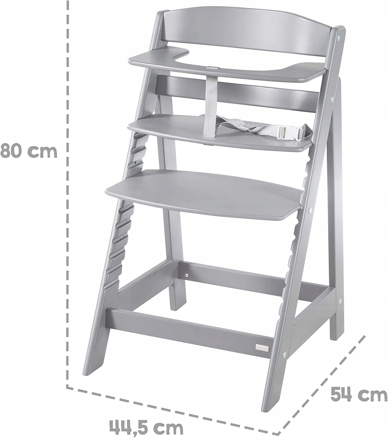 Krzesełko do karmienia Roba 80 x 50 x 44,5 cm Kolor Odcienie szarości i srebra
