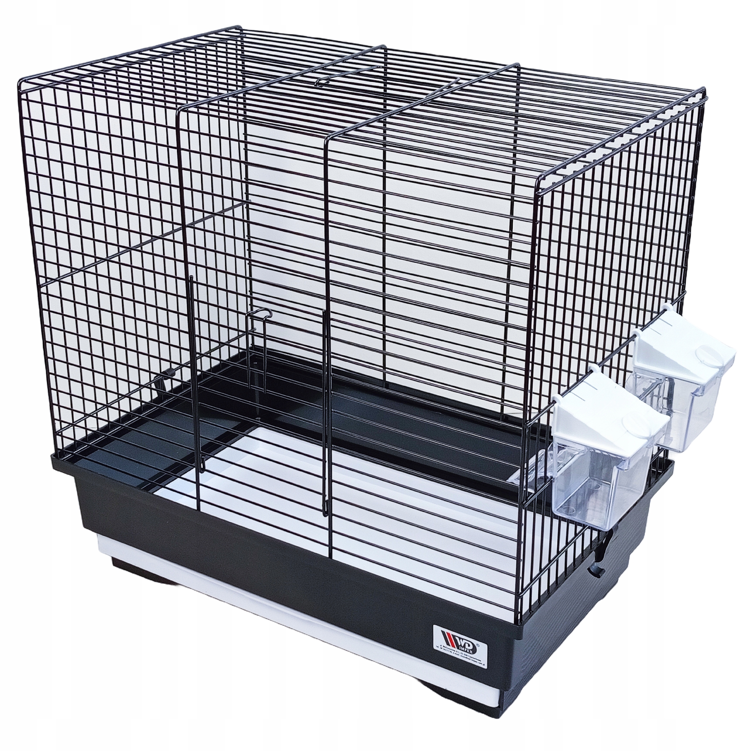 Levně Klec pro papoušky ptáků kanárka zeberek vlnitý s zásuvkou a krmítky