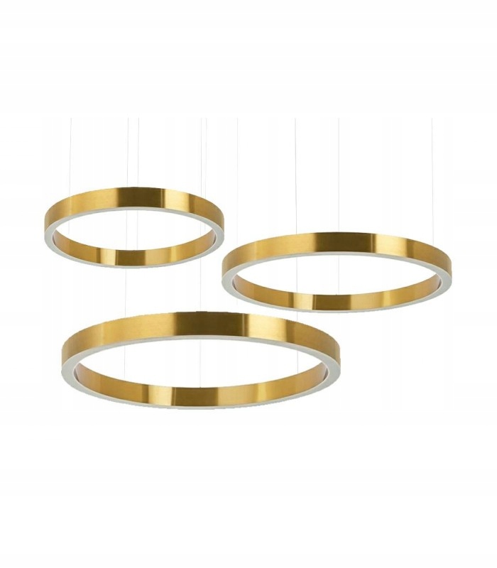 Lampa wisząca Ring 40 60 80 złota na jednej podsufitce