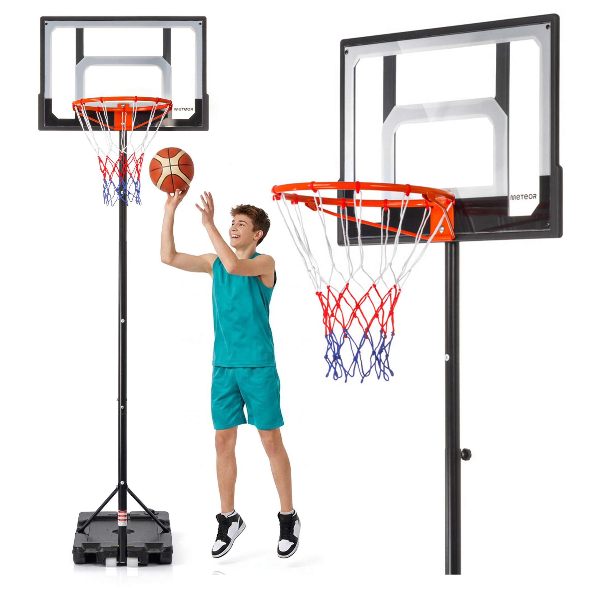 Basketbalový Koš Regulovatelný Mobilní Set Volně Stojící 108-210 cm Denver