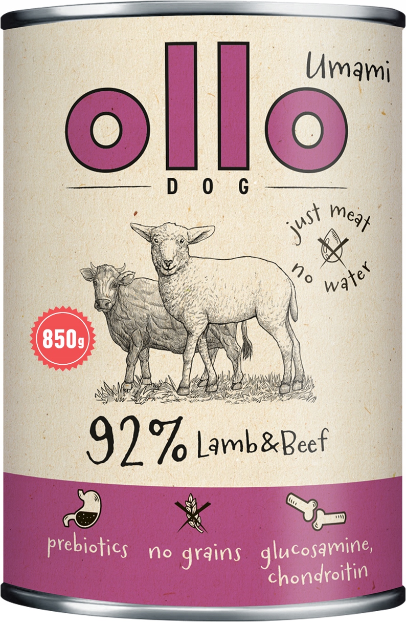 Levně Ollo Umami Jehněčí Krmivo Vlhké Krmivo Pro Psy Sada 6x850g