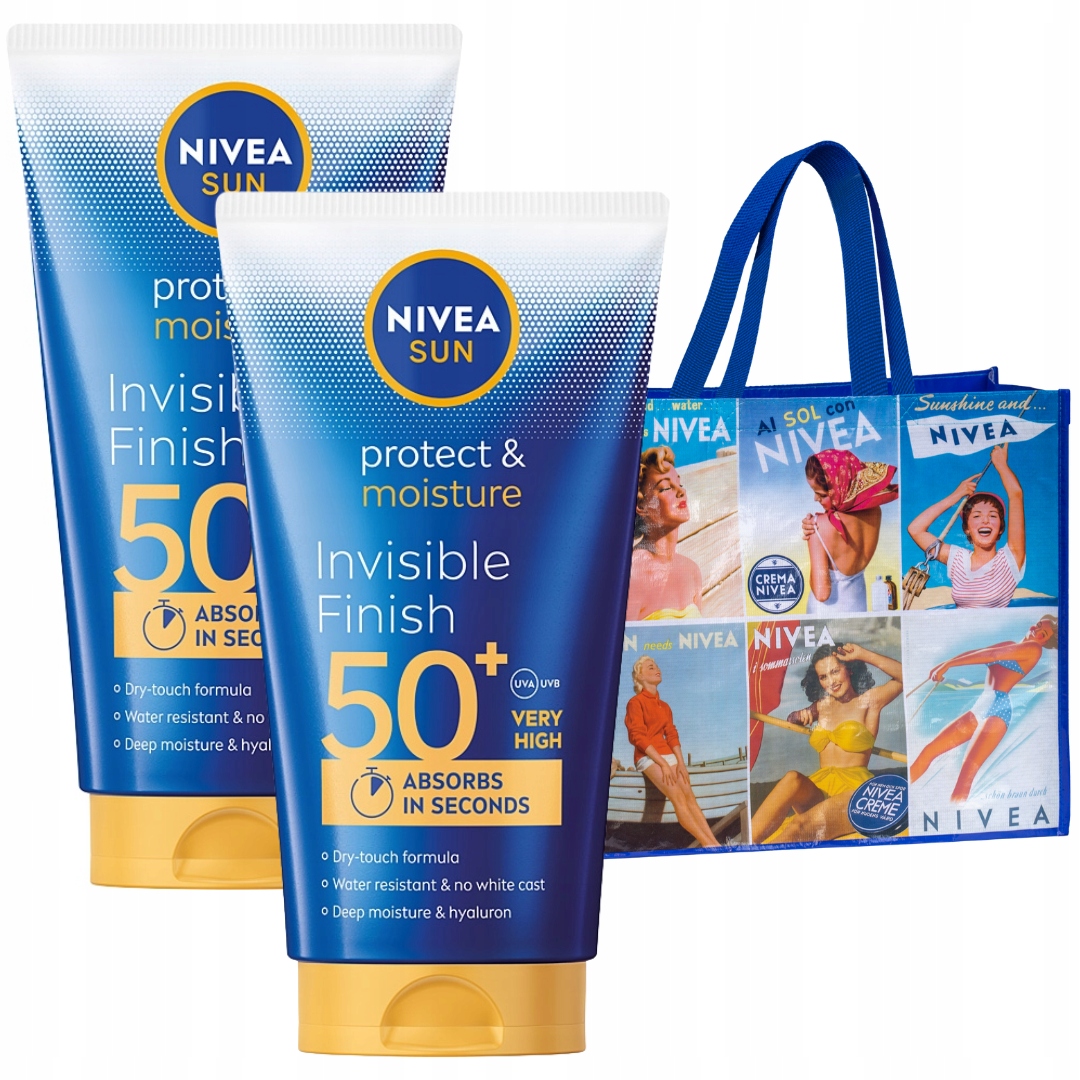 Balzám Nivea Sun Invisible Finish na opalování Spf 50+ 2x150ml Dárek