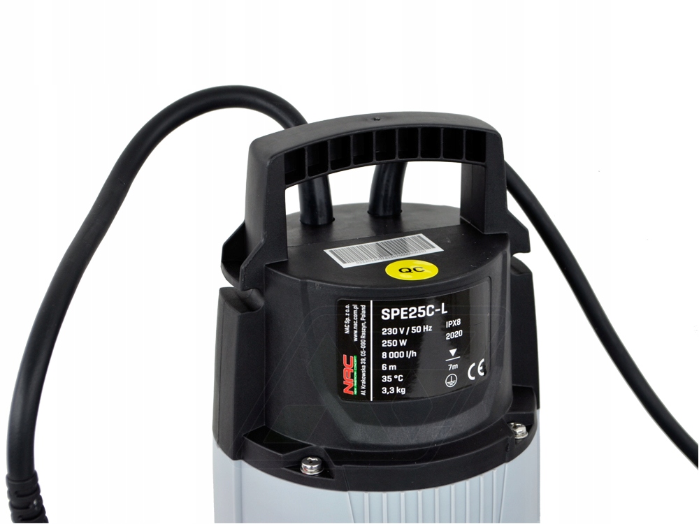 NAC POMPA DO WODY CZYSTEJ 250W SPE25C-L Waga produktu z opakowaniem jednostkowym 4 kg