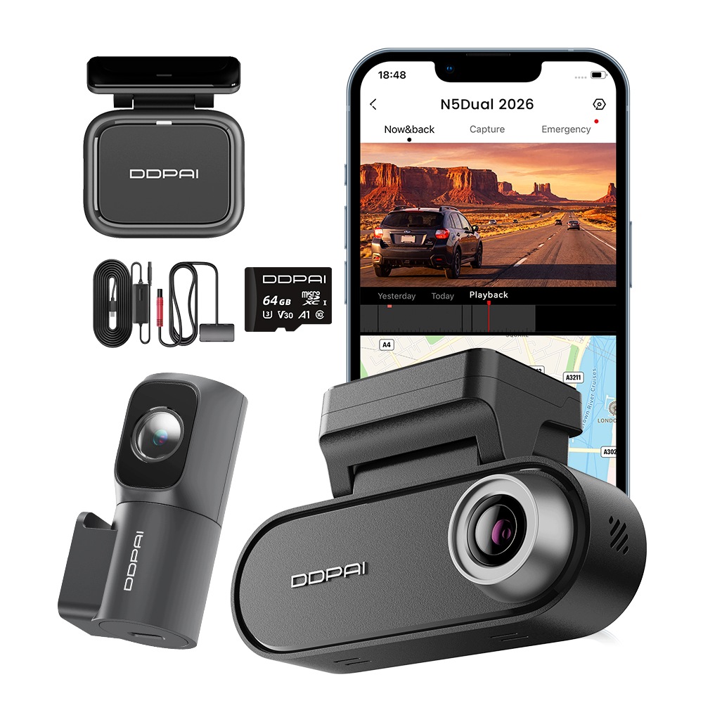 Kamera Ddpai Videorekordér N5 Dual 2026 4K Hdr+ Zadní Radar 64GB