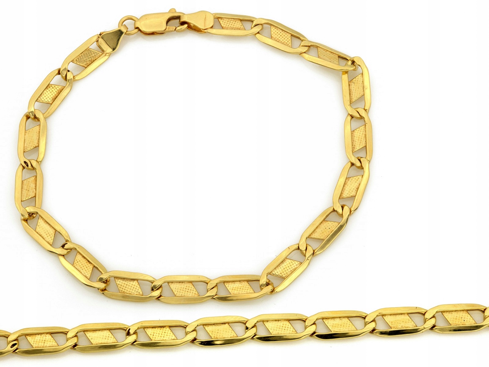 Zlatý náramek 585 velké řetízkové články 5.8 mm jako dárek 20 cm