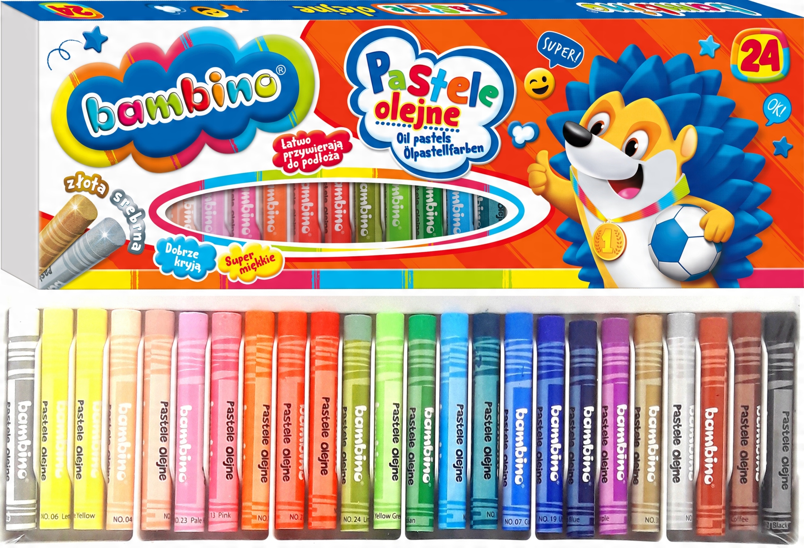 

Pastele olejne Kredki zestaw 24 Bambino