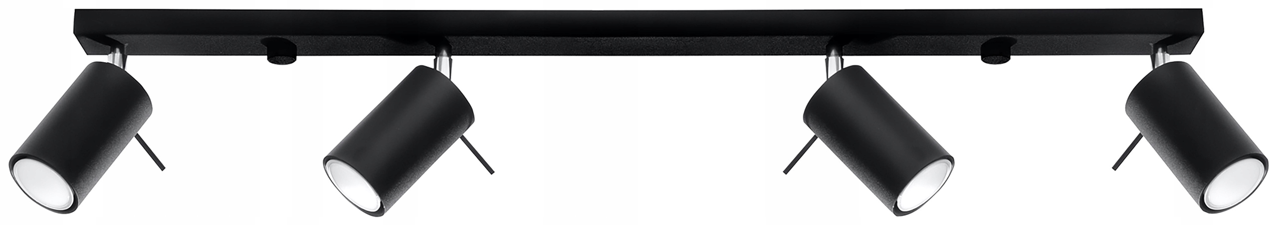 Sollux Lampa Sufitowa Plafon RING 4L Czarny GU10