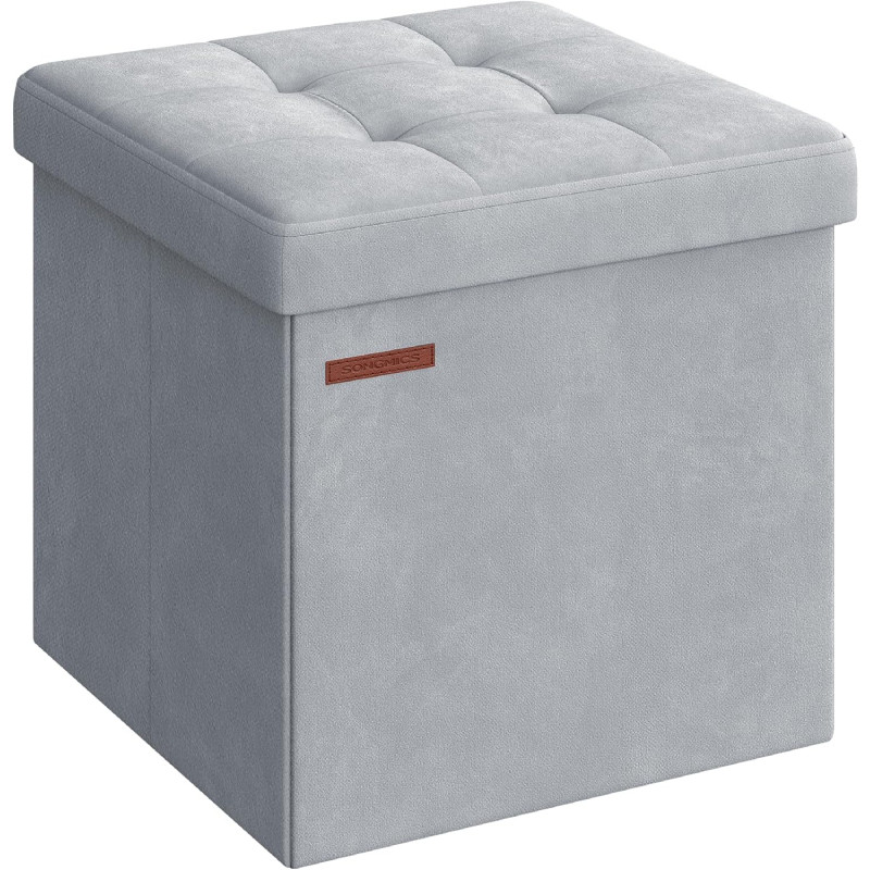 Úložný taburet LSF227G02, 38 x 38 cm, nosnost 300 kg, světle šedý