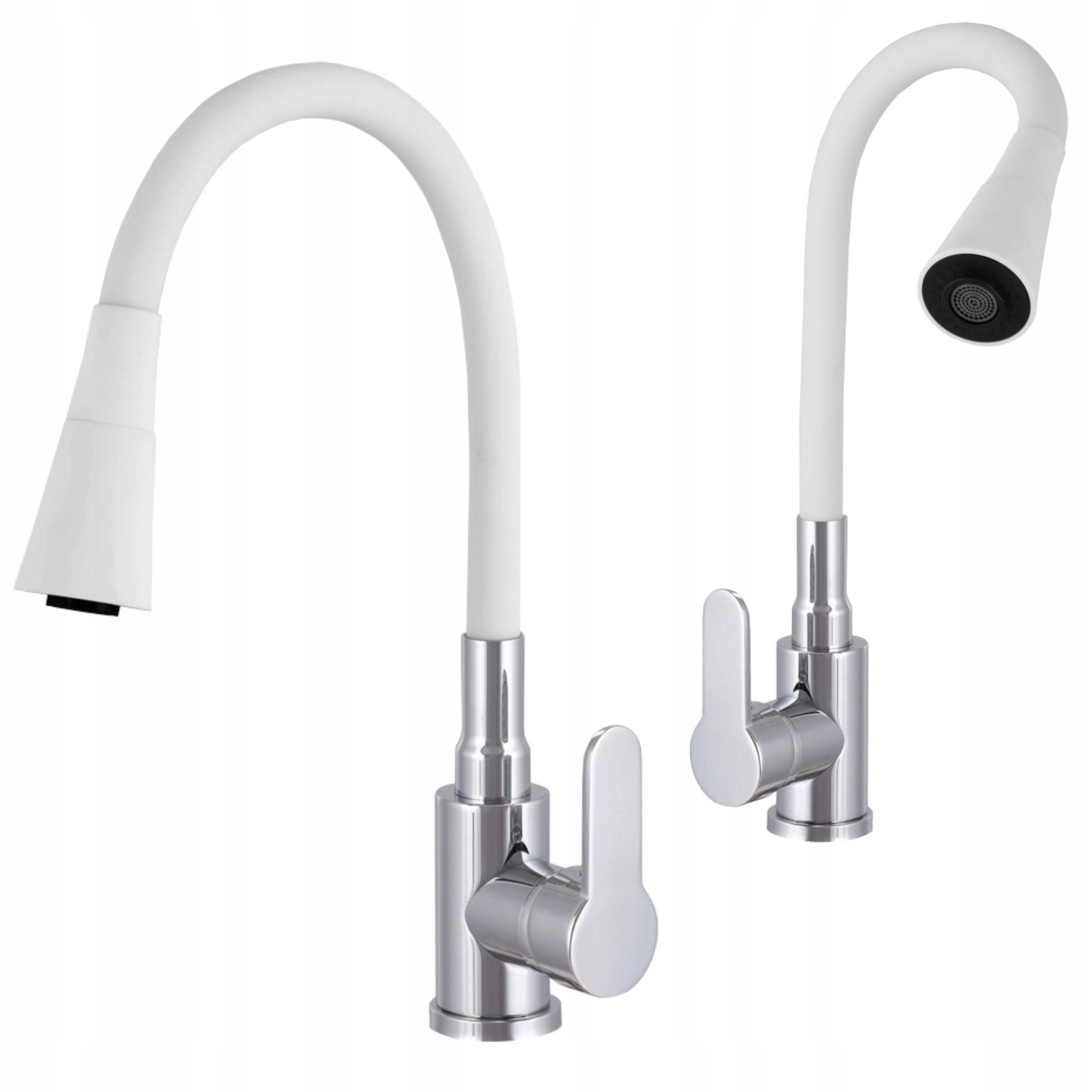 Kuchyňská Baterie Flex Kohoutek do dřezu Elastický ohýbaný výtok Bílá