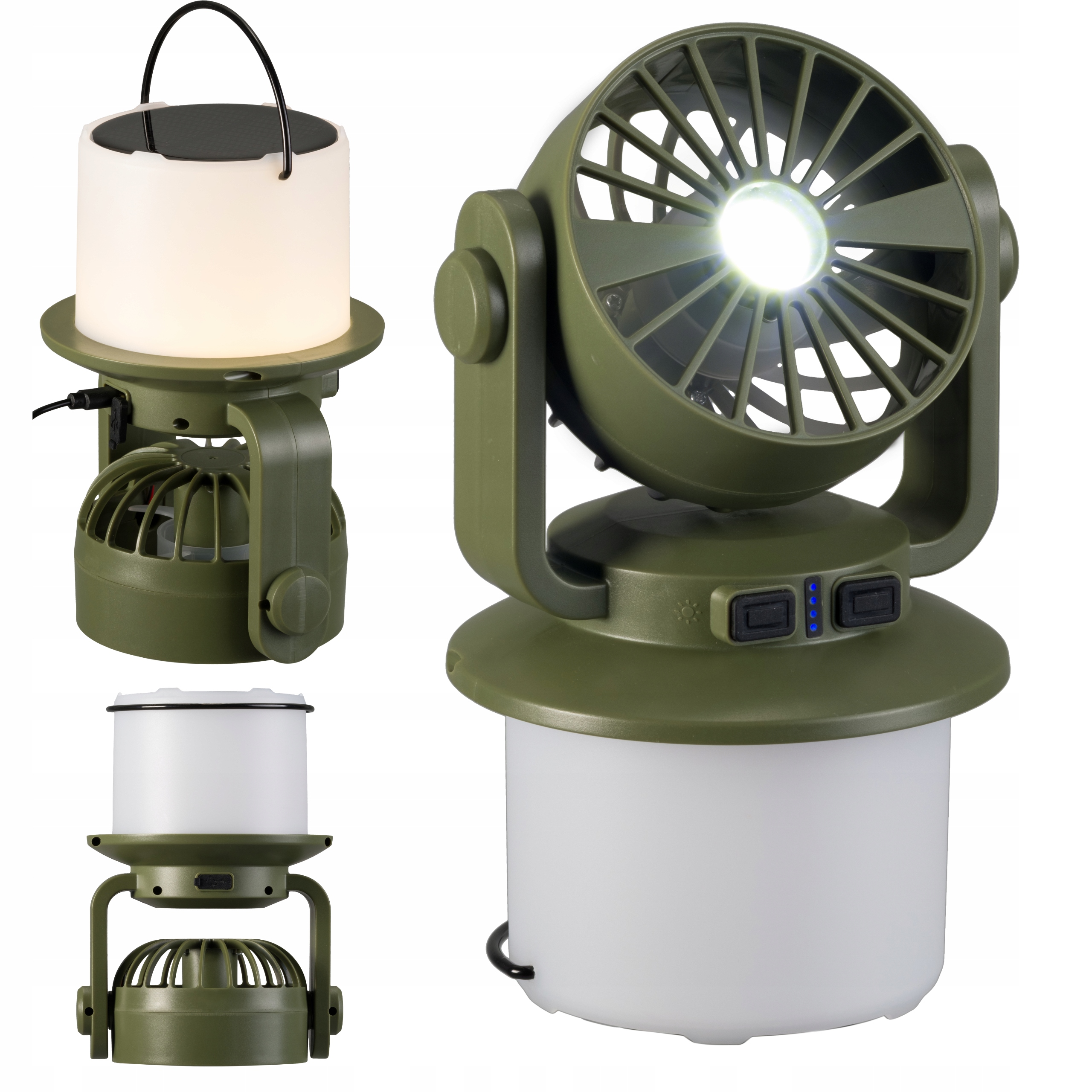 Lampa kempingowa Wentylator Tracer Led Solarna 1800 mAh Bateria Solarna