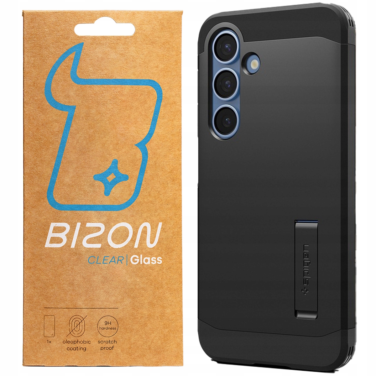 Pouzdro sklo pro Samsung Galaxy S25, sada tenkých skleněných krytů Spigen Bizon