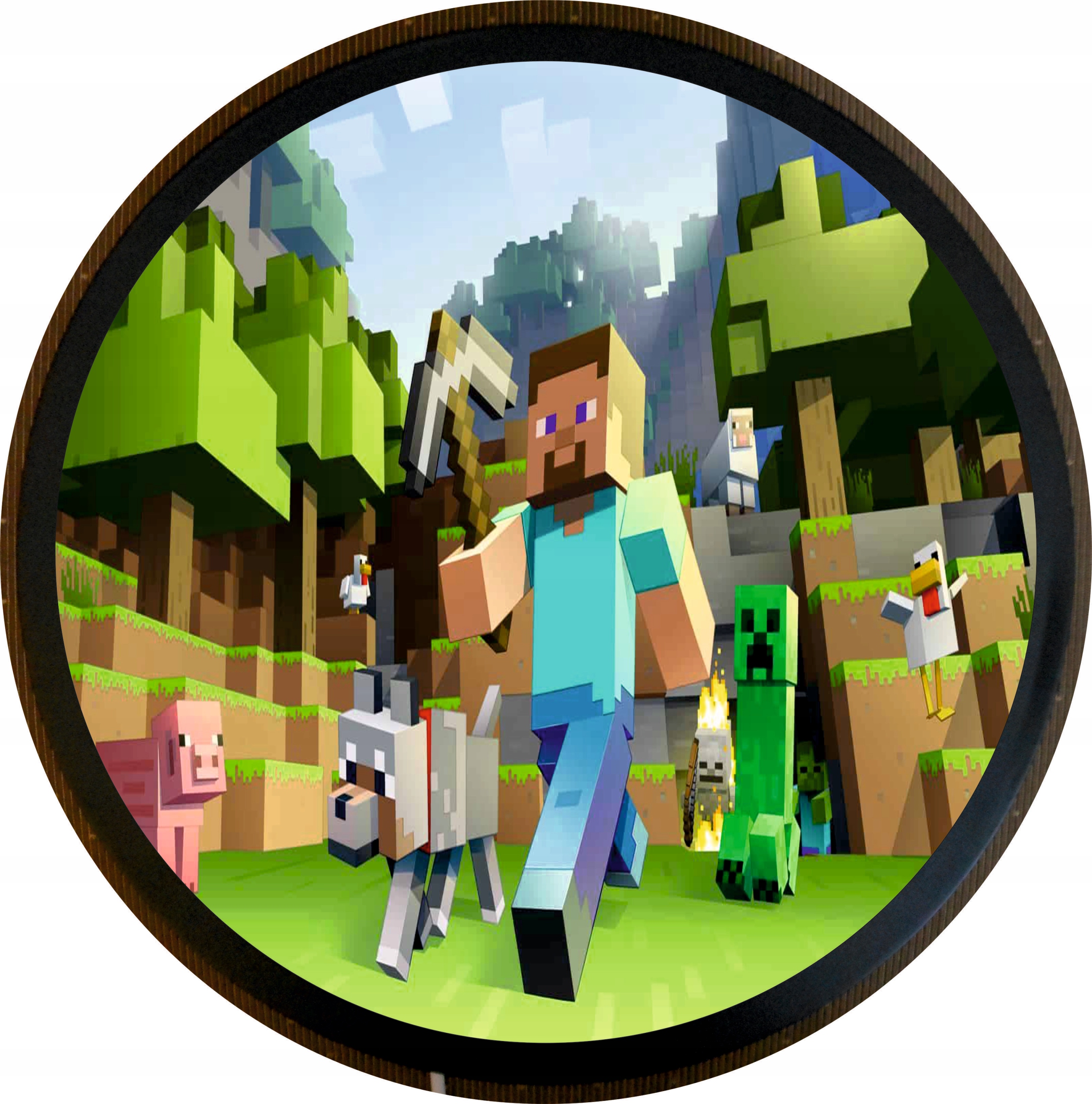 Plafon kinkiet Panel MINECRAFT okrągły