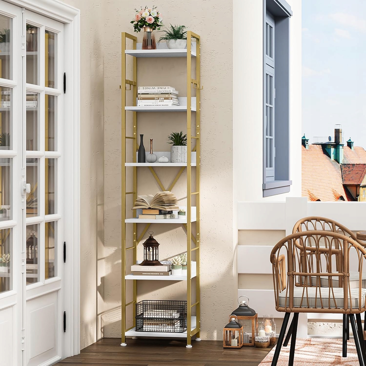 6-úrovňový regál na knihy Yitahome 183 × 40 × 30 cm