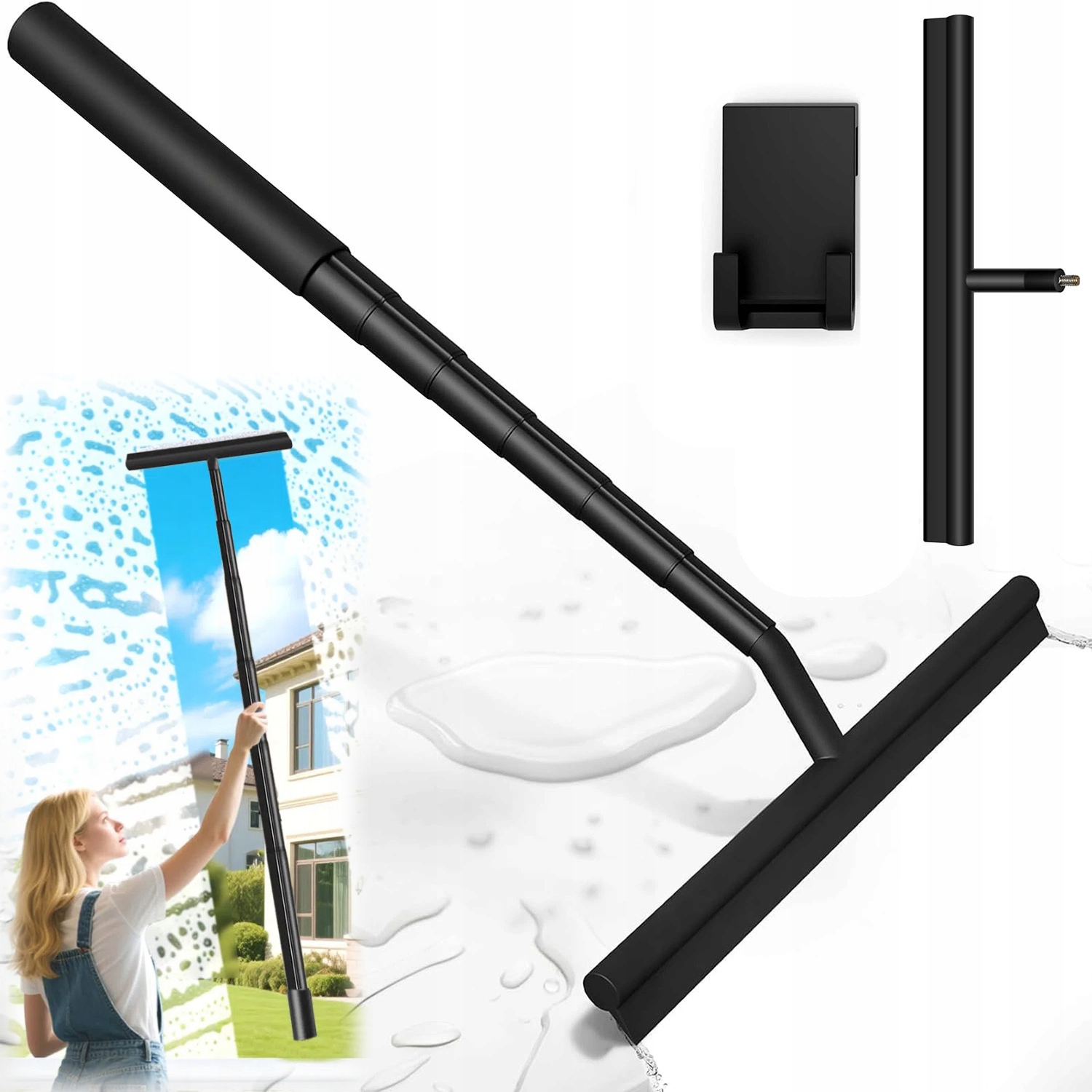 Levně Odstraňovač Vody Pro Páru Skel Kabin Zrcadla Háček Černý Jako Dárek