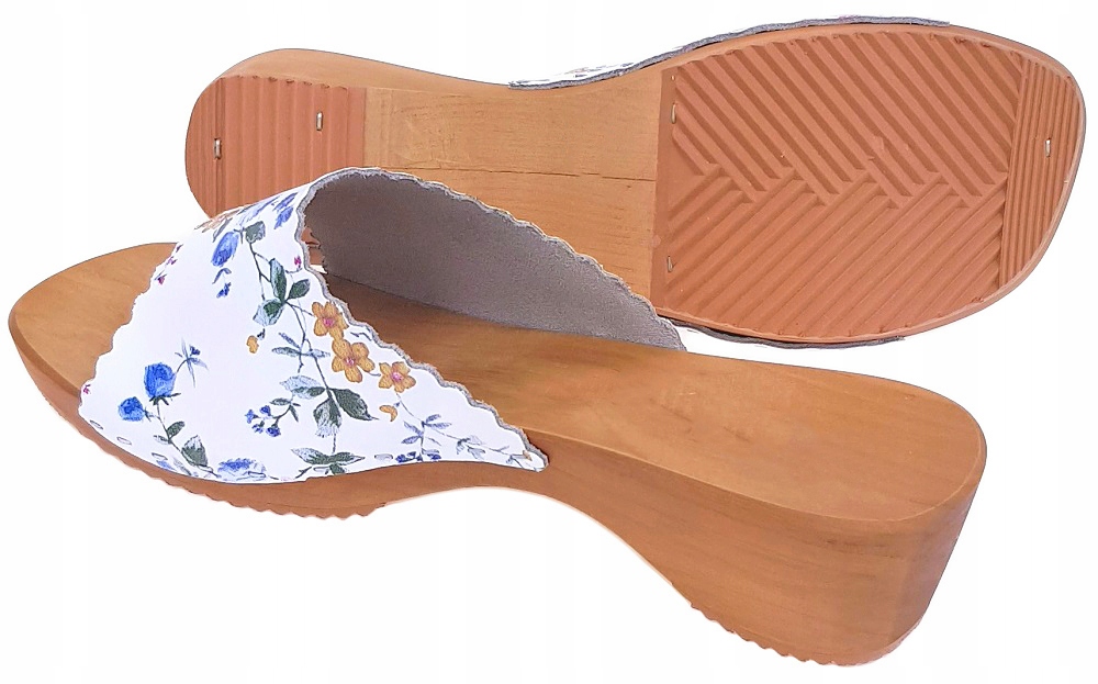 Chodaki Drewniaki Medyczne Odkryte Kwiaty *39* PL Rozmiar 39