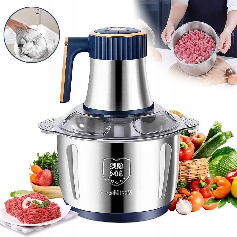 5 L Elektryczna Maszynka do Mięsa, Siekacz do Warzyw ze Stali Nierdzewnej