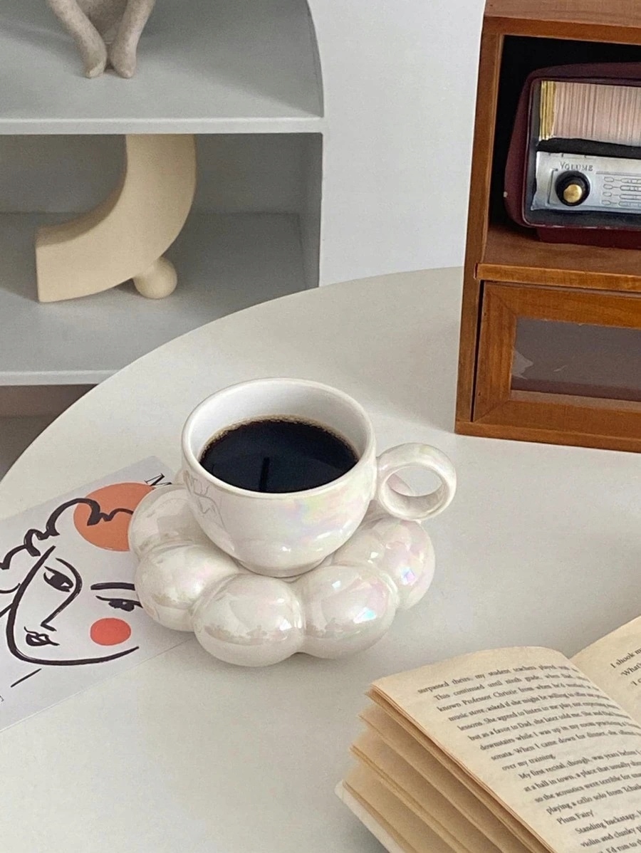 FILIŻANKA ZE SPODKIEM PODSTAWKĄ DO KAWY HERBATY PORCELANOWA SZKLANKA KUBEK Marka inna