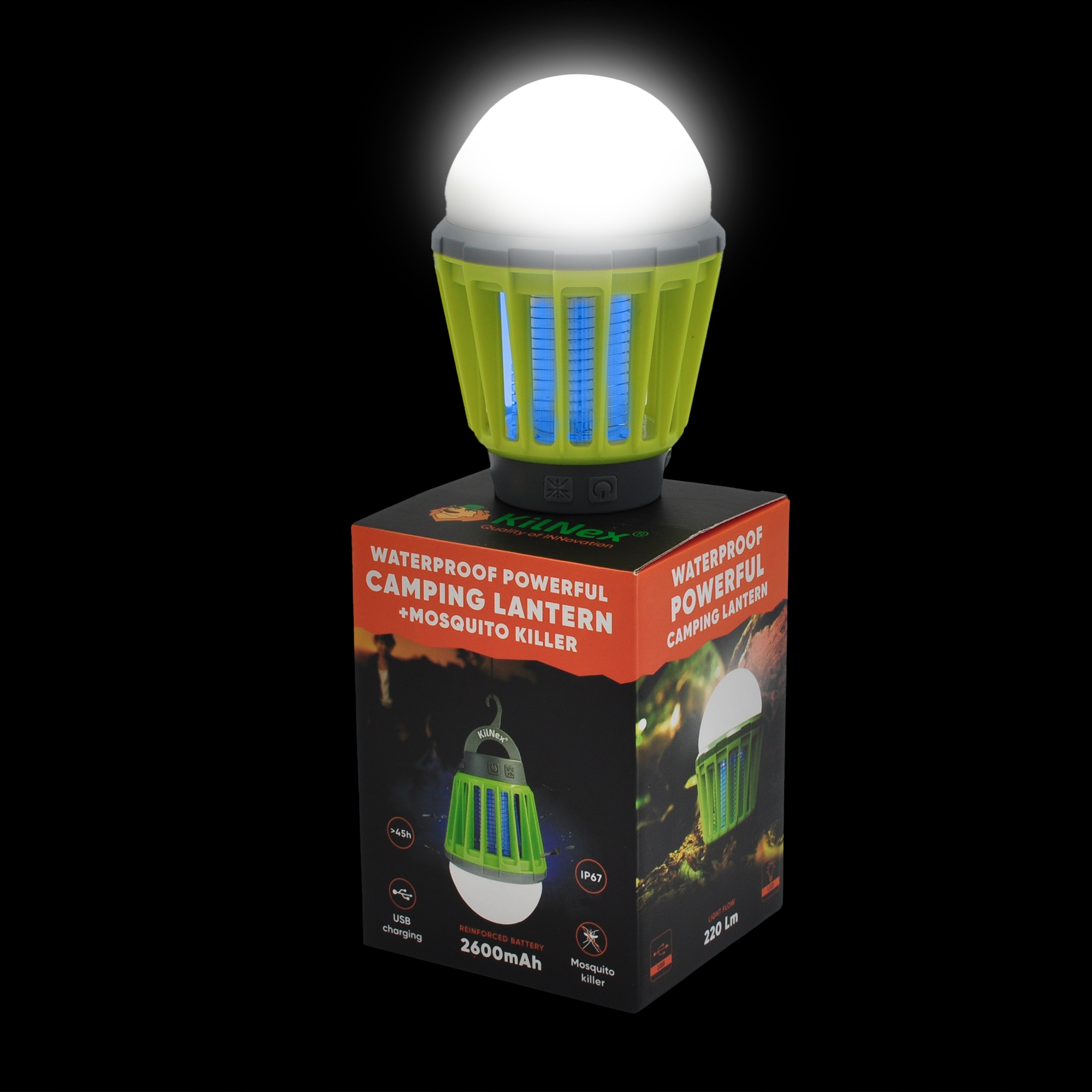MOCNA LATARKA KEMPINGOWA KILNEX 2600 MAH (IP 67) Maksymalna siła światła 220 lm