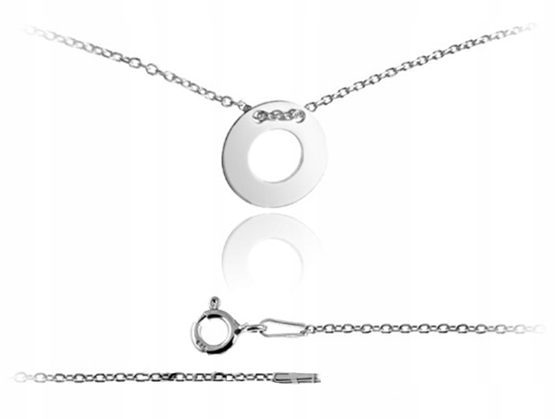 

Srebrny naszyjnik 925 celebrytka puste koło 1,6g