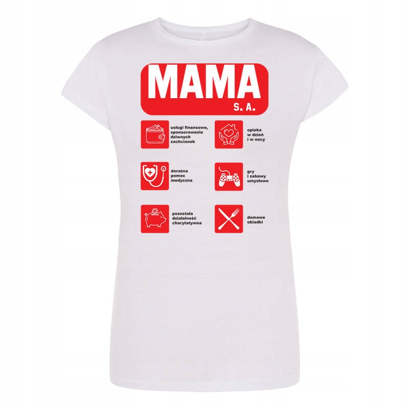 

Koszulka na Dzień Matki - Mama S.a. biała XL