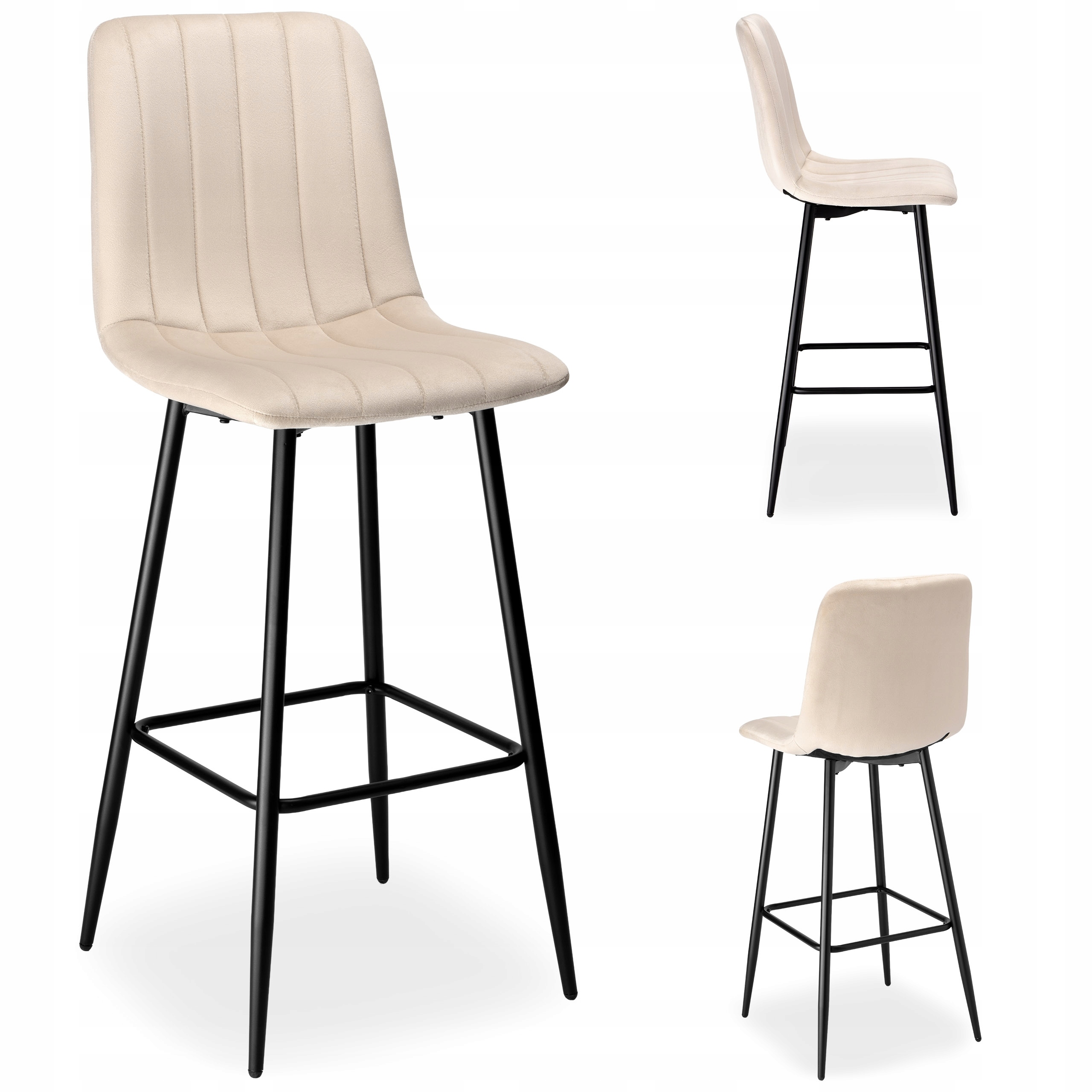 Barová Židle Barová Židle Barová Stolička Do Kuchyně Čalouněný Velur S Opěradlem