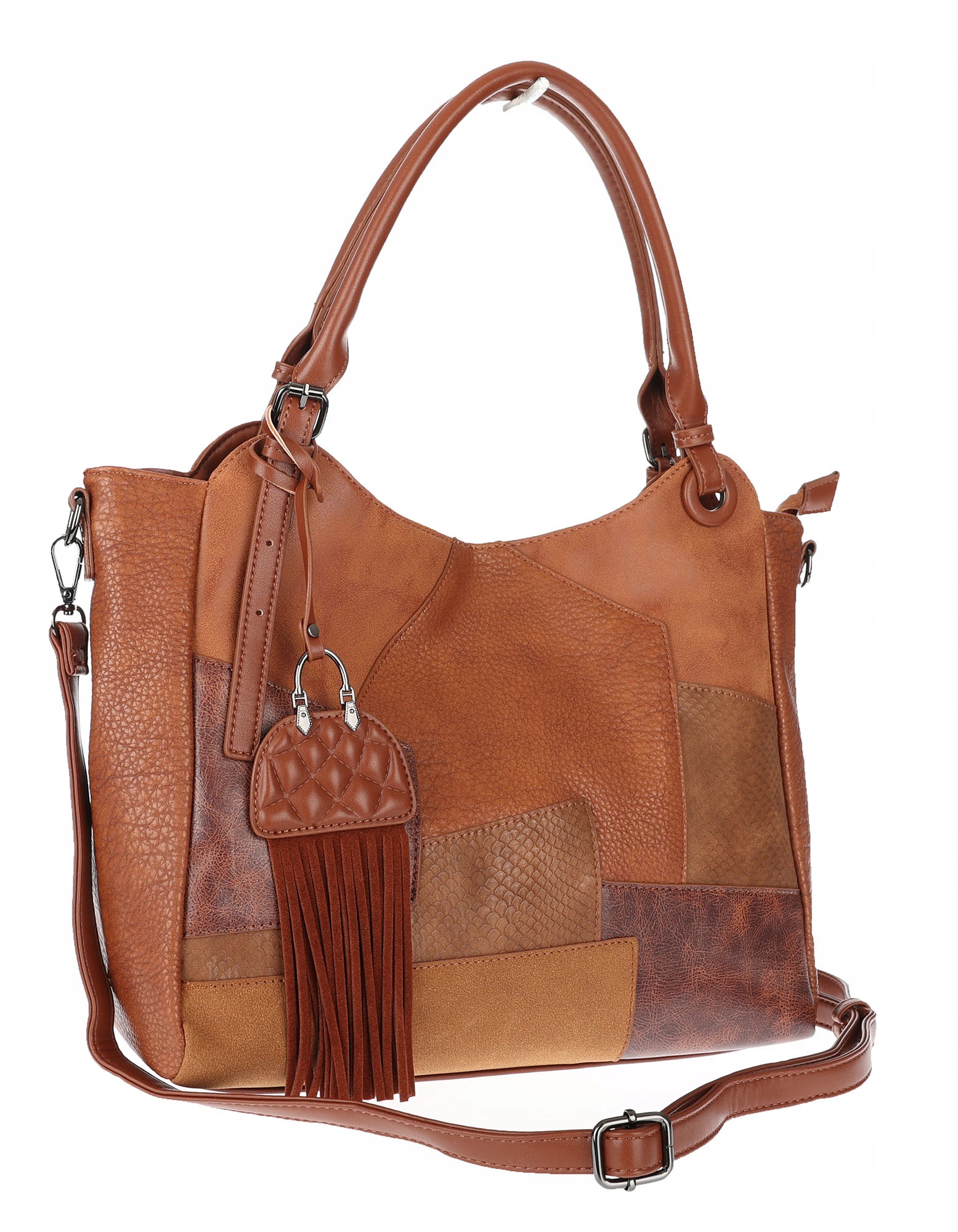 Dámská shopper kabelka A4 prostorná elegantní taška do práce MC809 Hnědá
