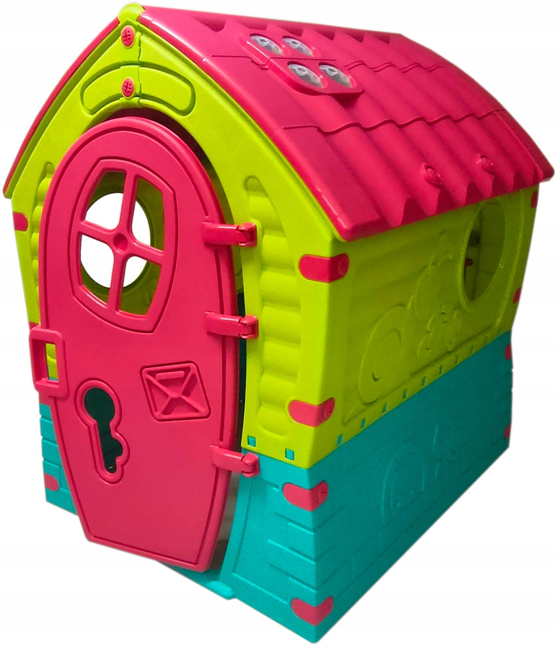 DOMEK OGRODOWY DLA DZIECI Z OKIENNICAMI DUŻY KOLOROWY PalPlay Materiał plastik