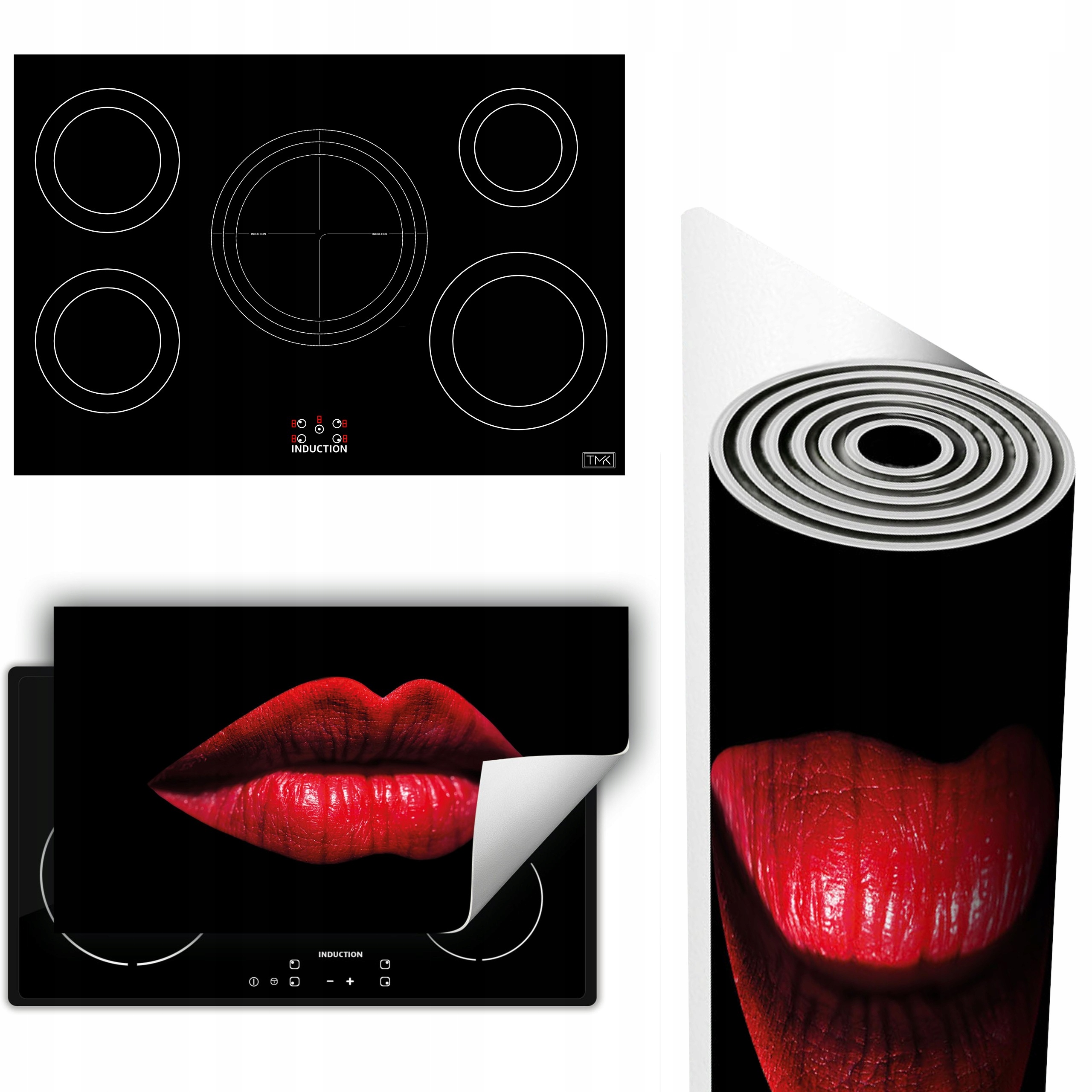 Vinylová Podložka Ochrana Kuchyňské Desky 90x52 černá ústa